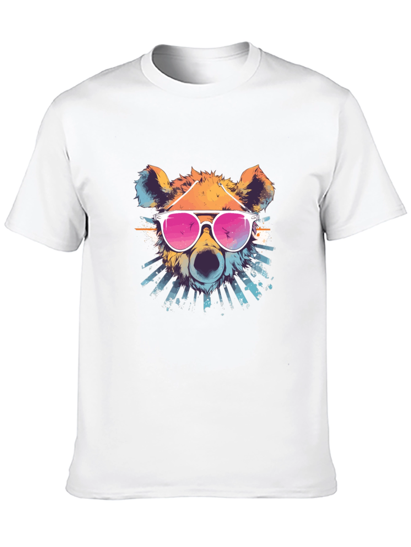 Black Cool Bear Graphic T-Shirt - Unisex Black Tee view 10