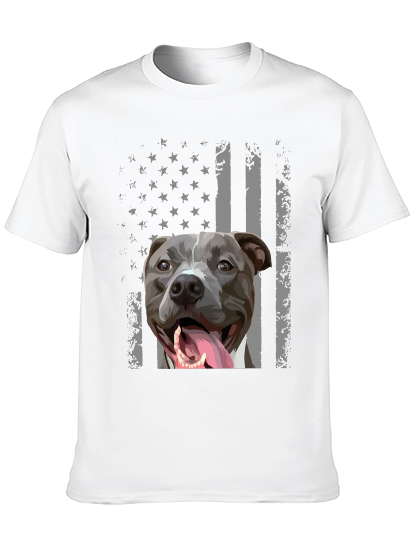 Black American Pitbull Flag T-Shirt view 10