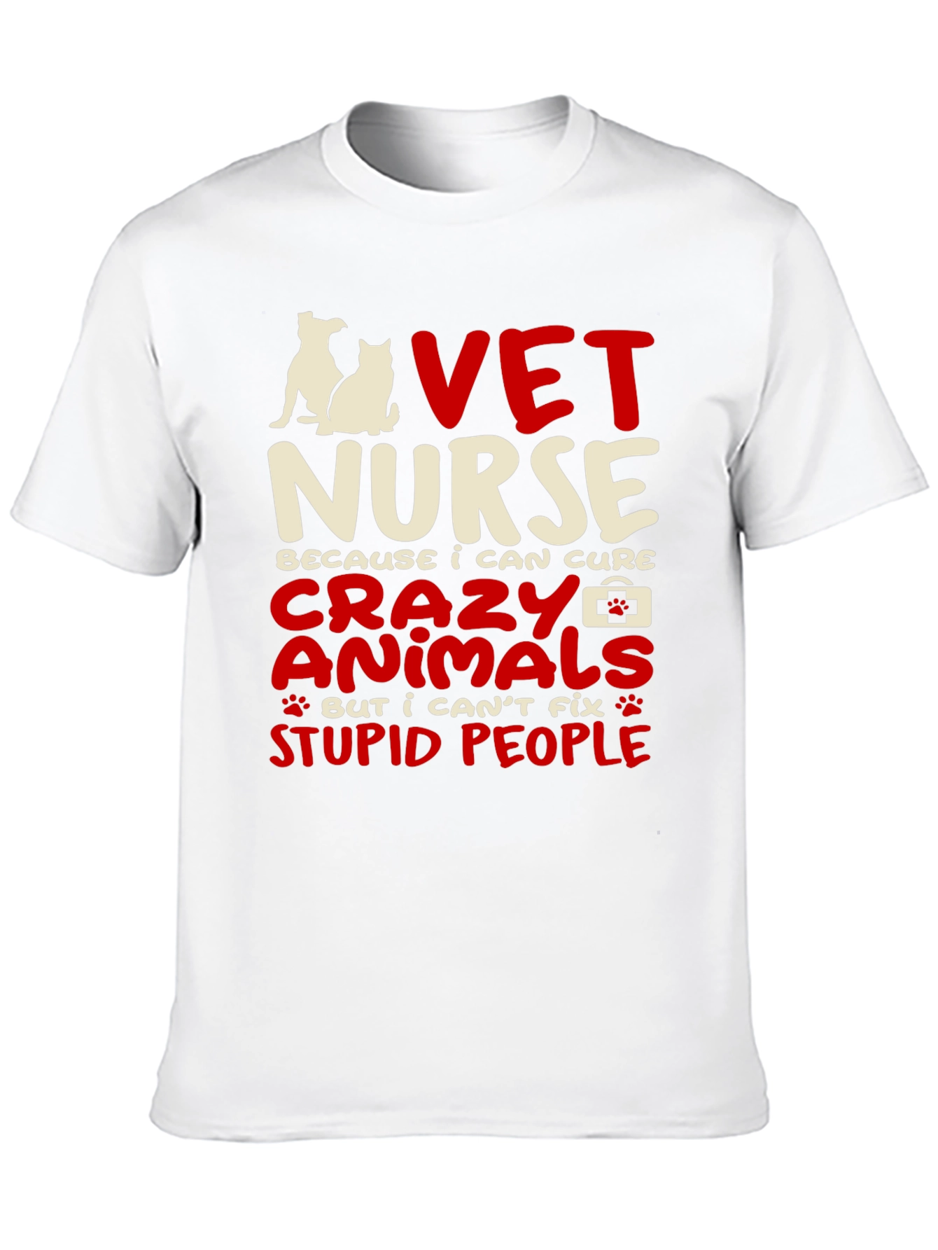 Black Vet Nurse T-Shirt: Cure Animals, Not Stupid People view 10