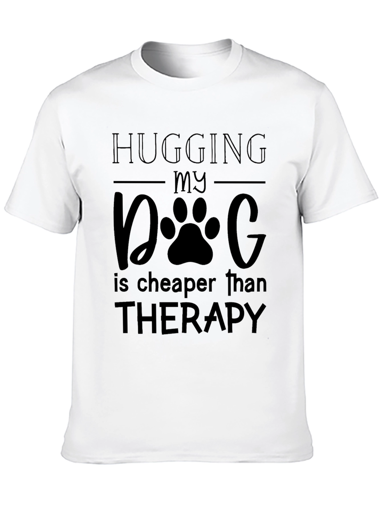 Black Hugging My Dog Therapy Tee view 10