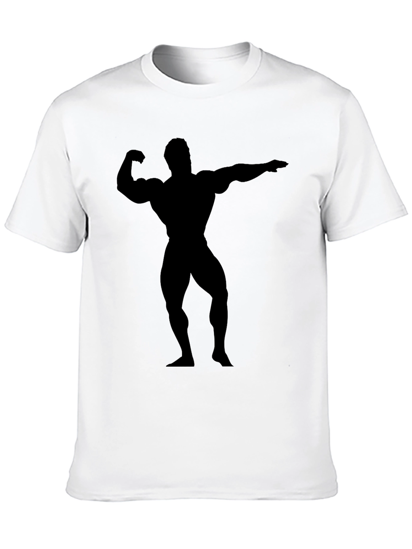 Black Black Bodybuilder Silhouette T-Shirt view 10
