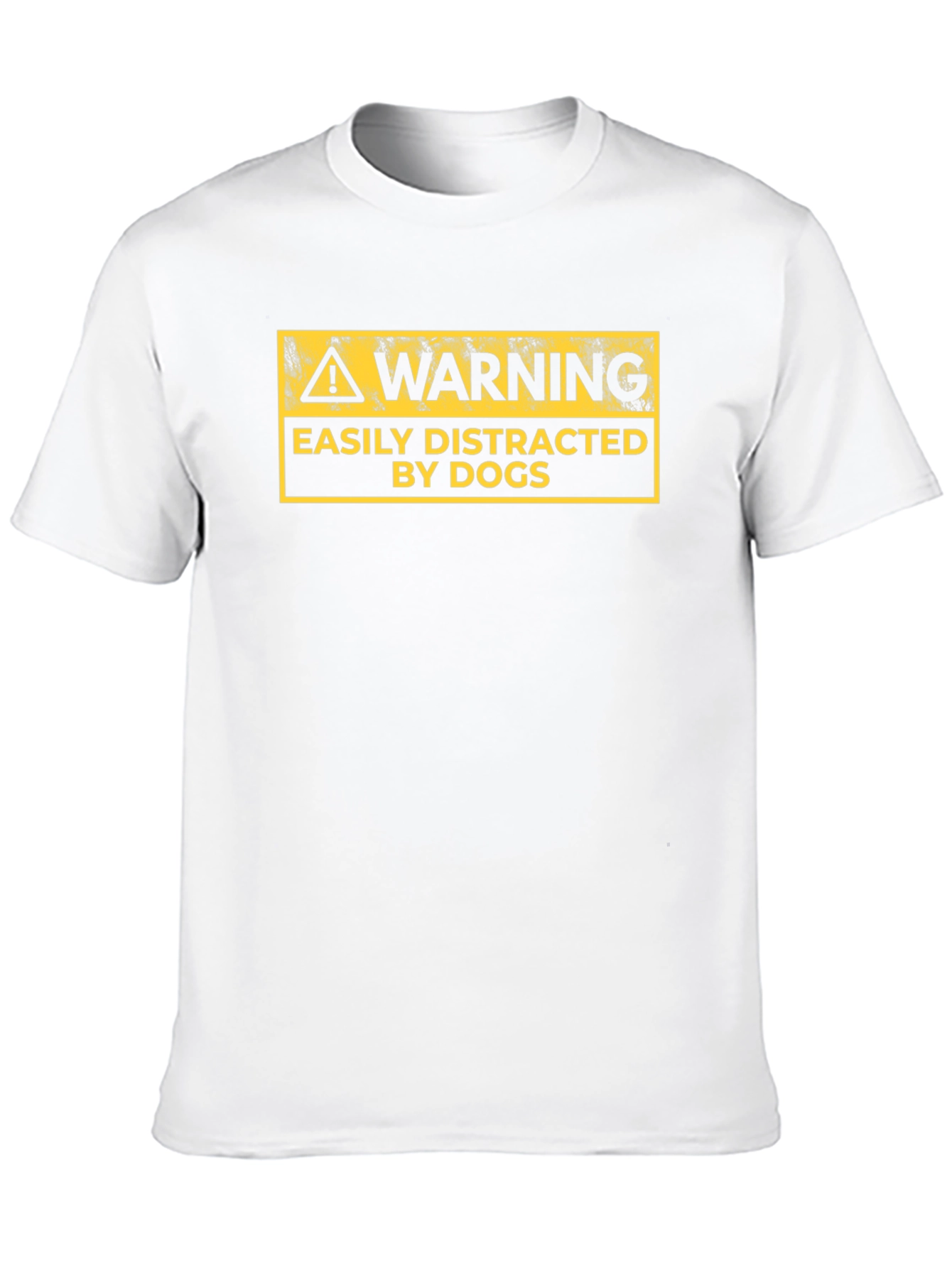 Black Warning Easily Distracted By Dogs Graphic Tee view 10