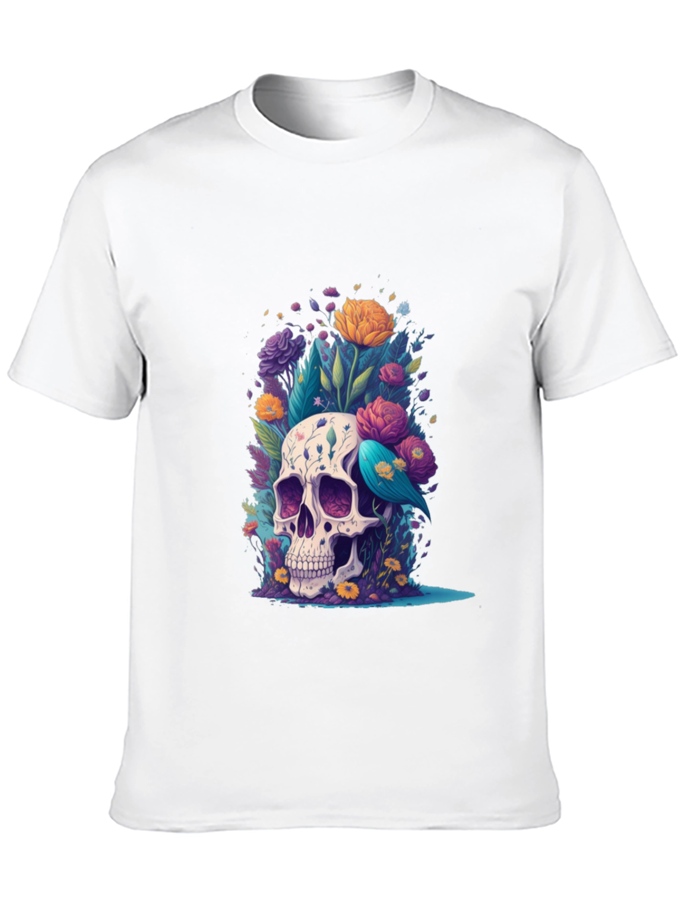 Black Floral Skull Graphic Tee - Stylish Comfort view 10