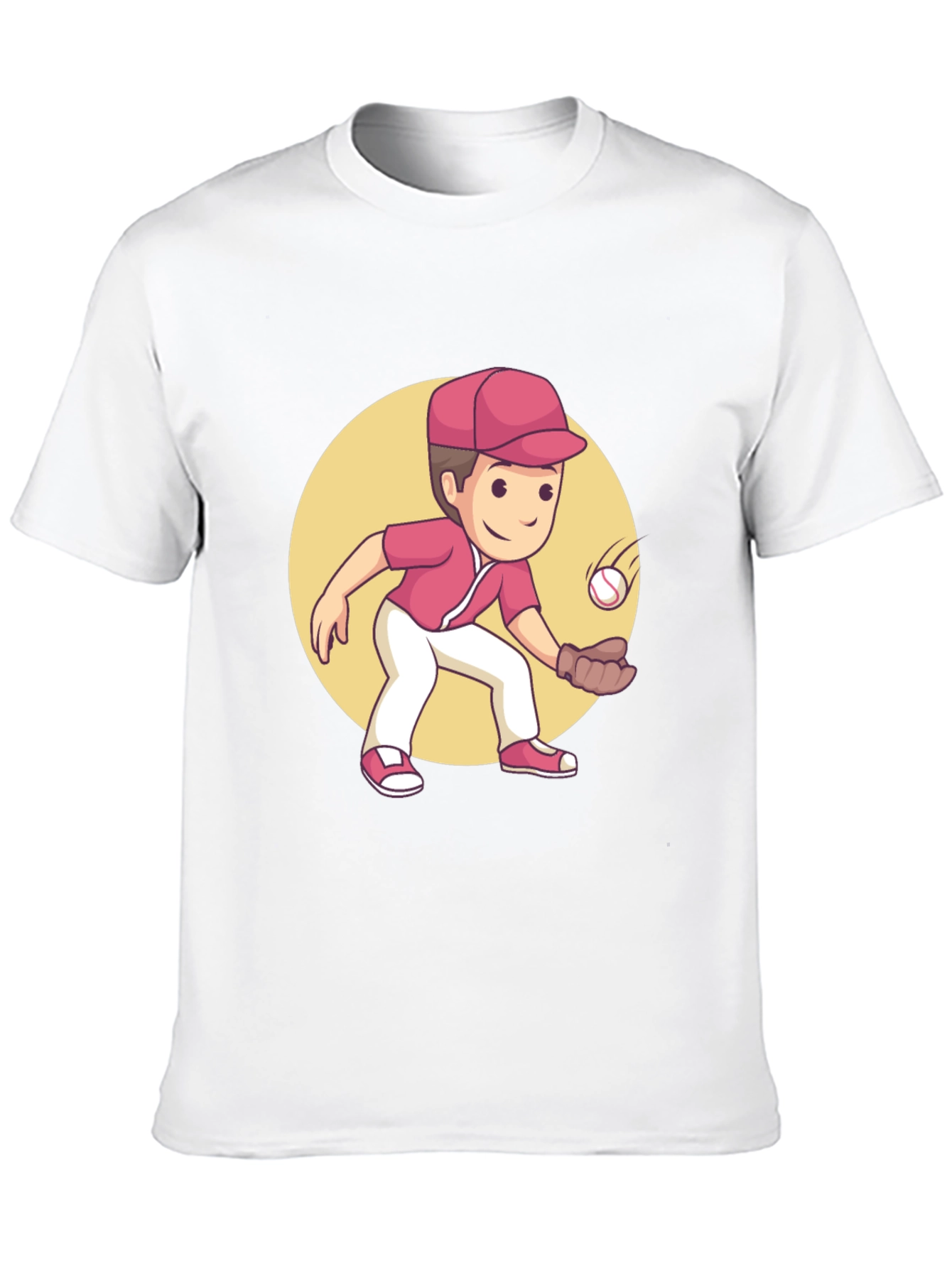 Black Cartoon Baseball Player Graphic Tee view 10