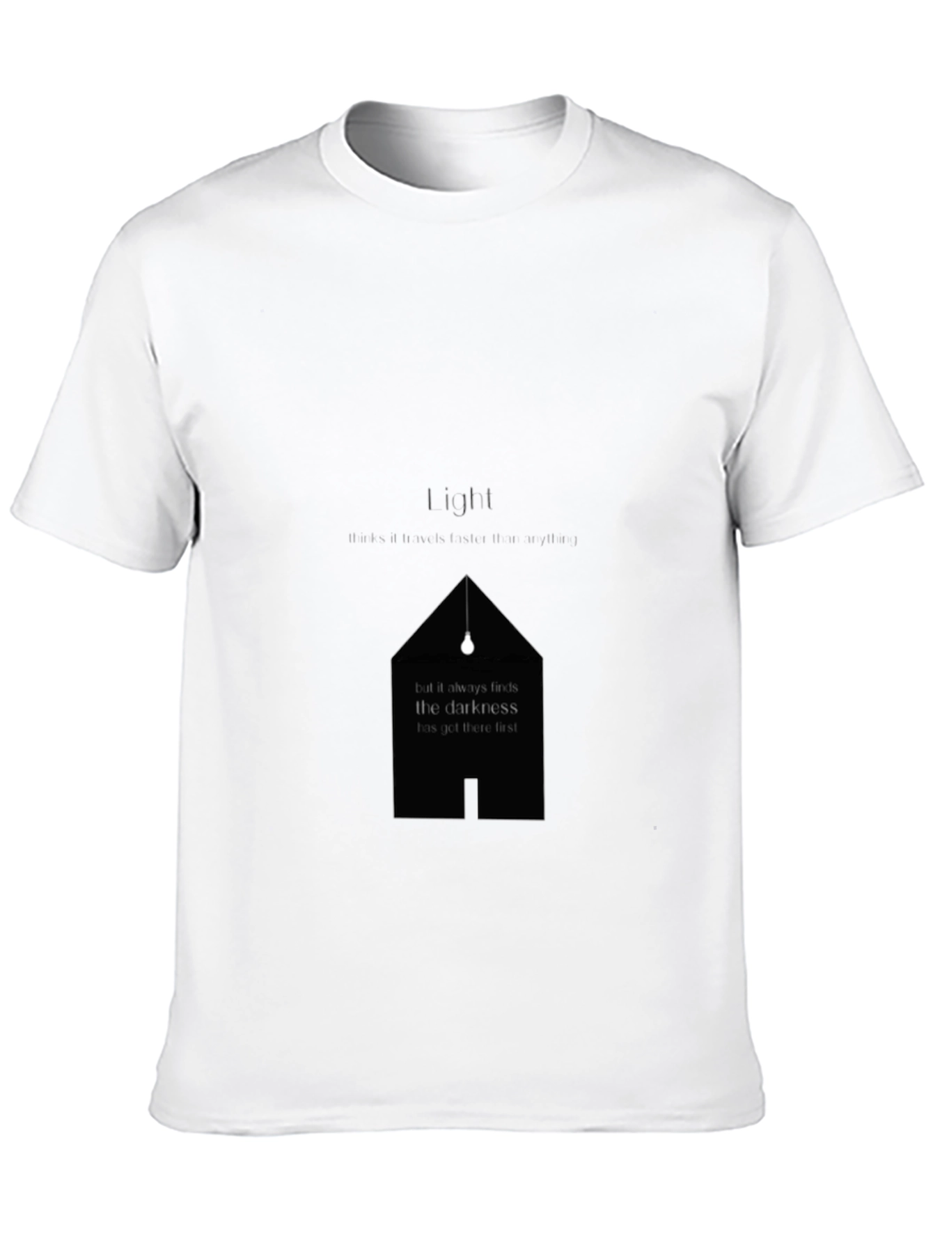 Black Modern 'Light' Graphic Print Black T-Shirt view 10