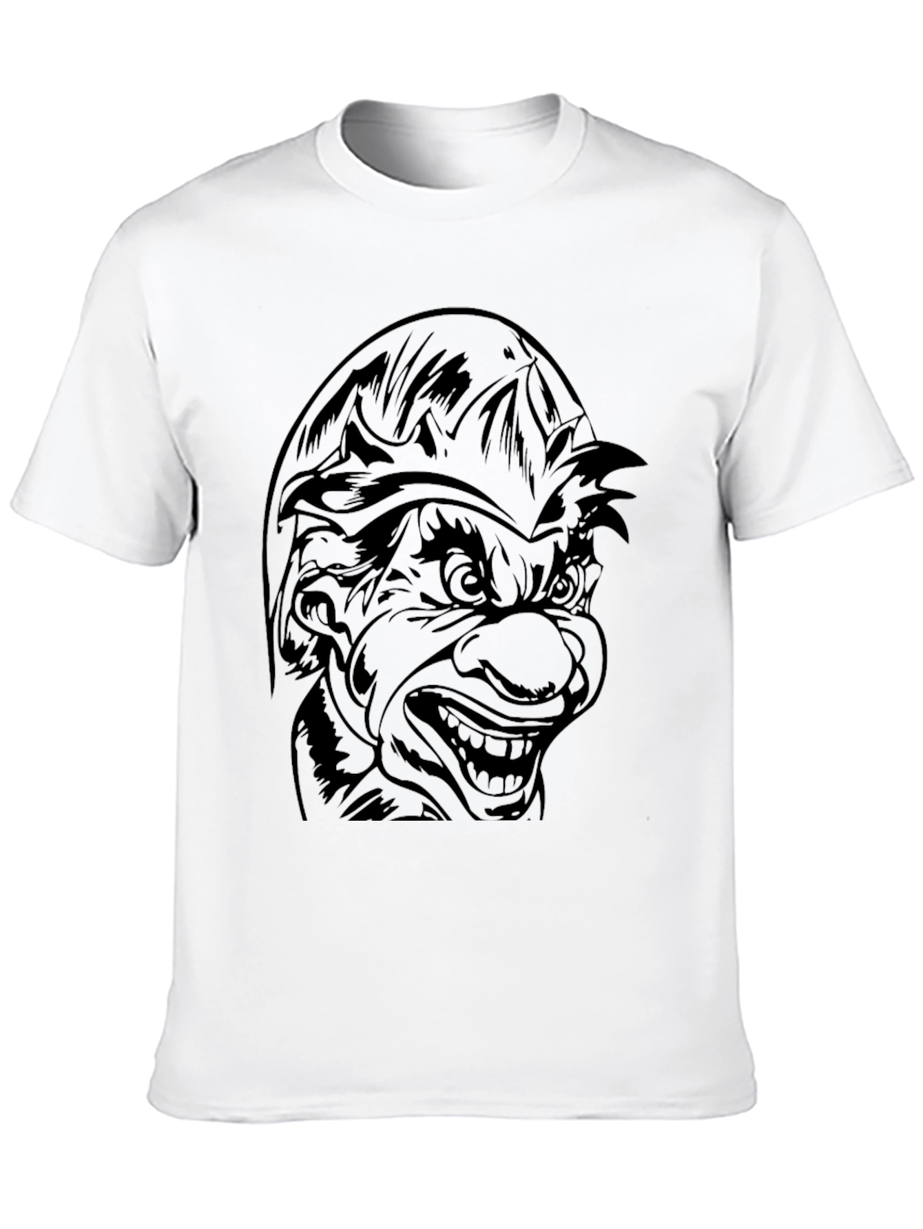 Black Men's Black T-Shirt - Goblin Face Graphic Tee view 10