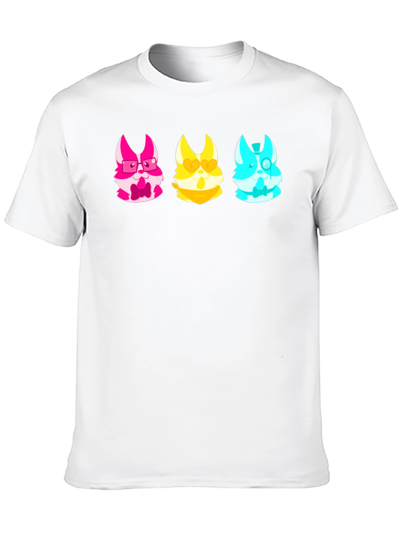 Black Trendy Tee with Kawaii Animal Character Trio view 10