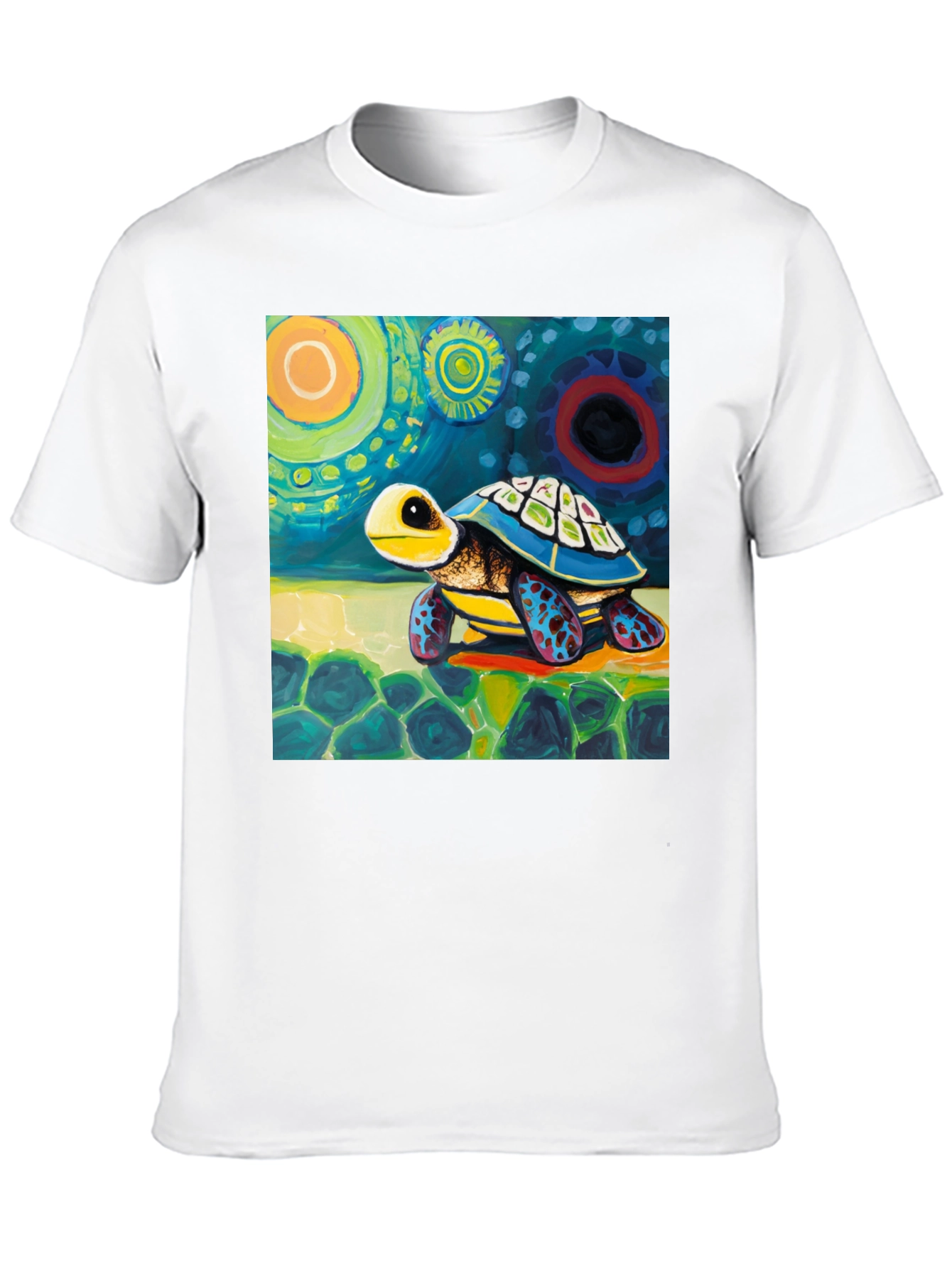Black Artistic Turtle Graphic Tee - Unique Design view 10