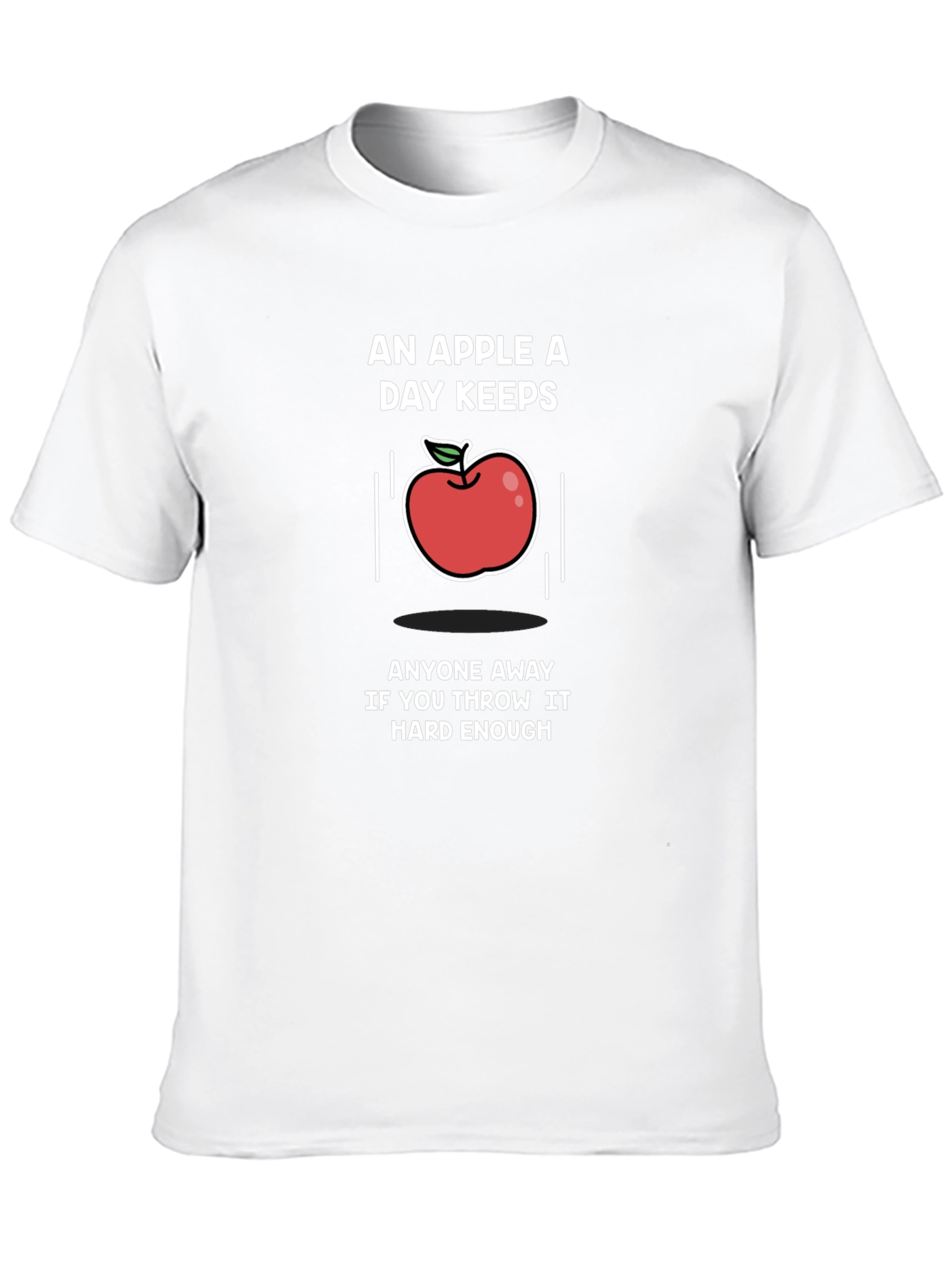 Black An Apple a Day T-Shirt - Funny Sarcastic Tee view 10