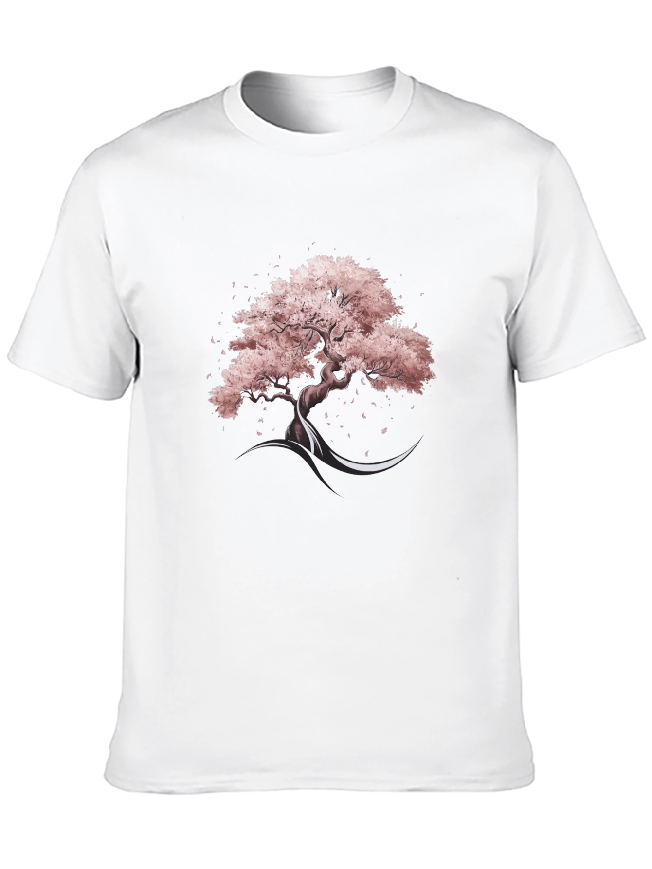 Black Sakura Tree Graphic Tee - Black Cotton Blend view 10