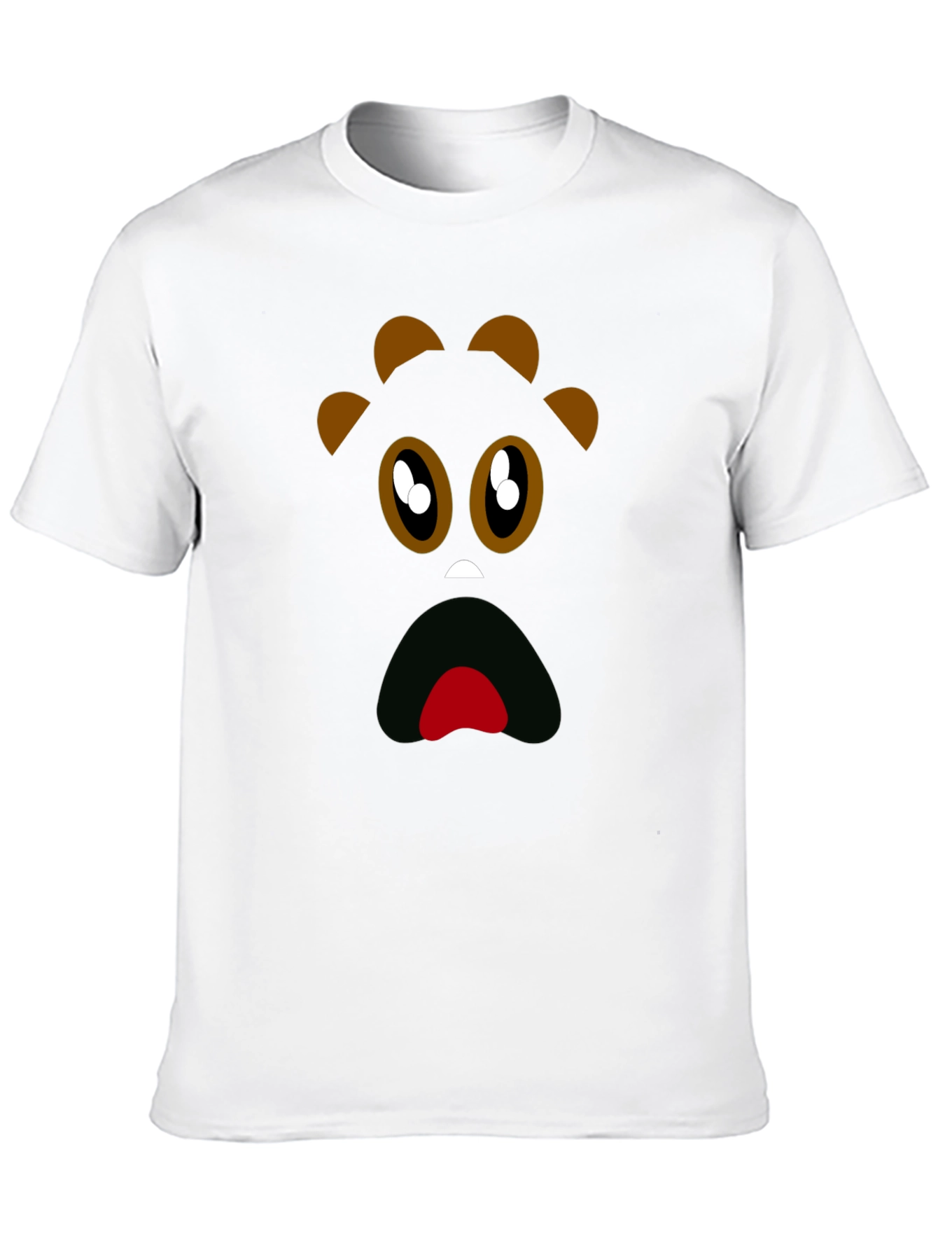 Black Funny Monster Face Black T-Shirt view 10