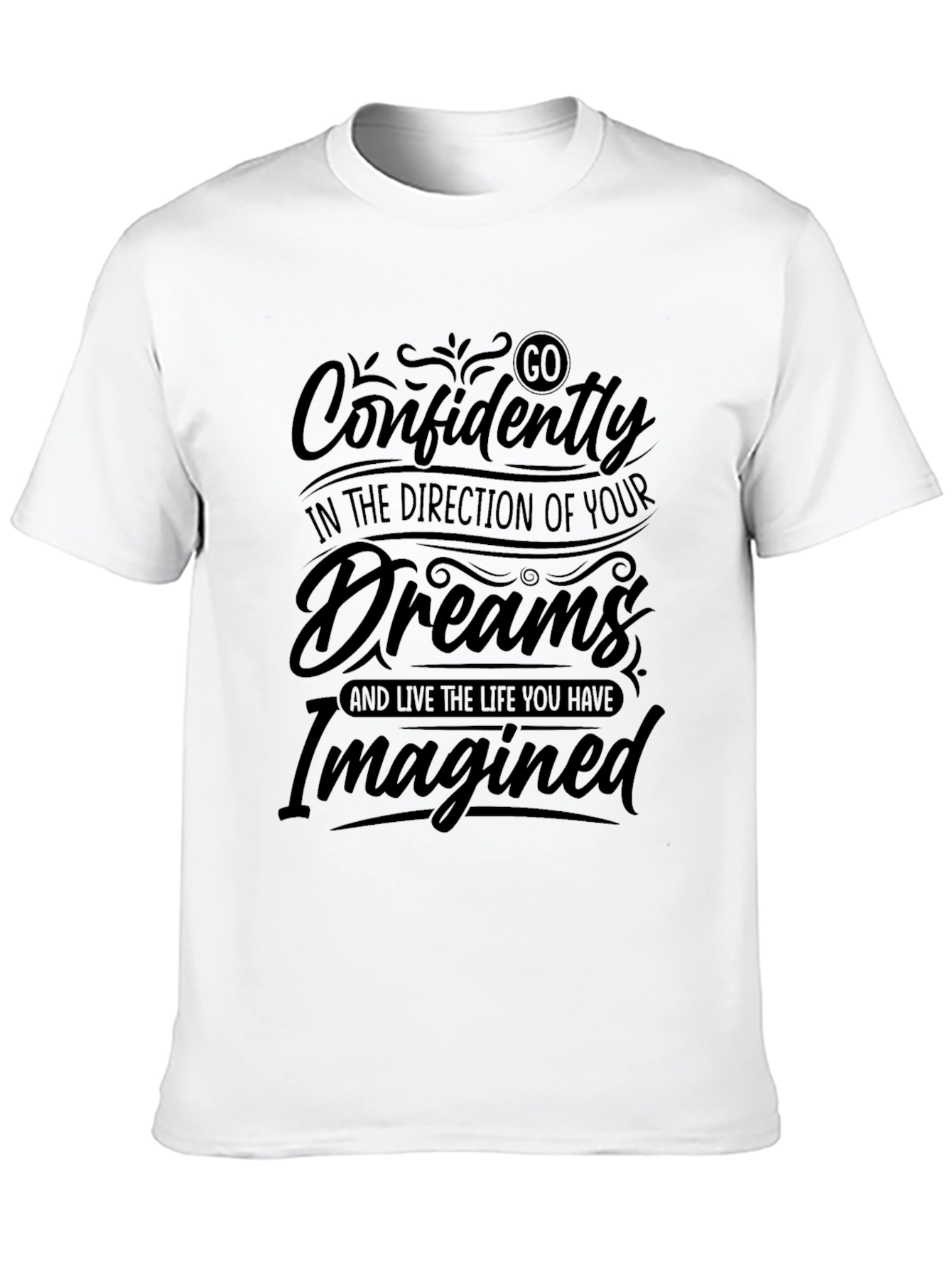 Black Go Confidently Dreams Graphic T-Shirt view 10