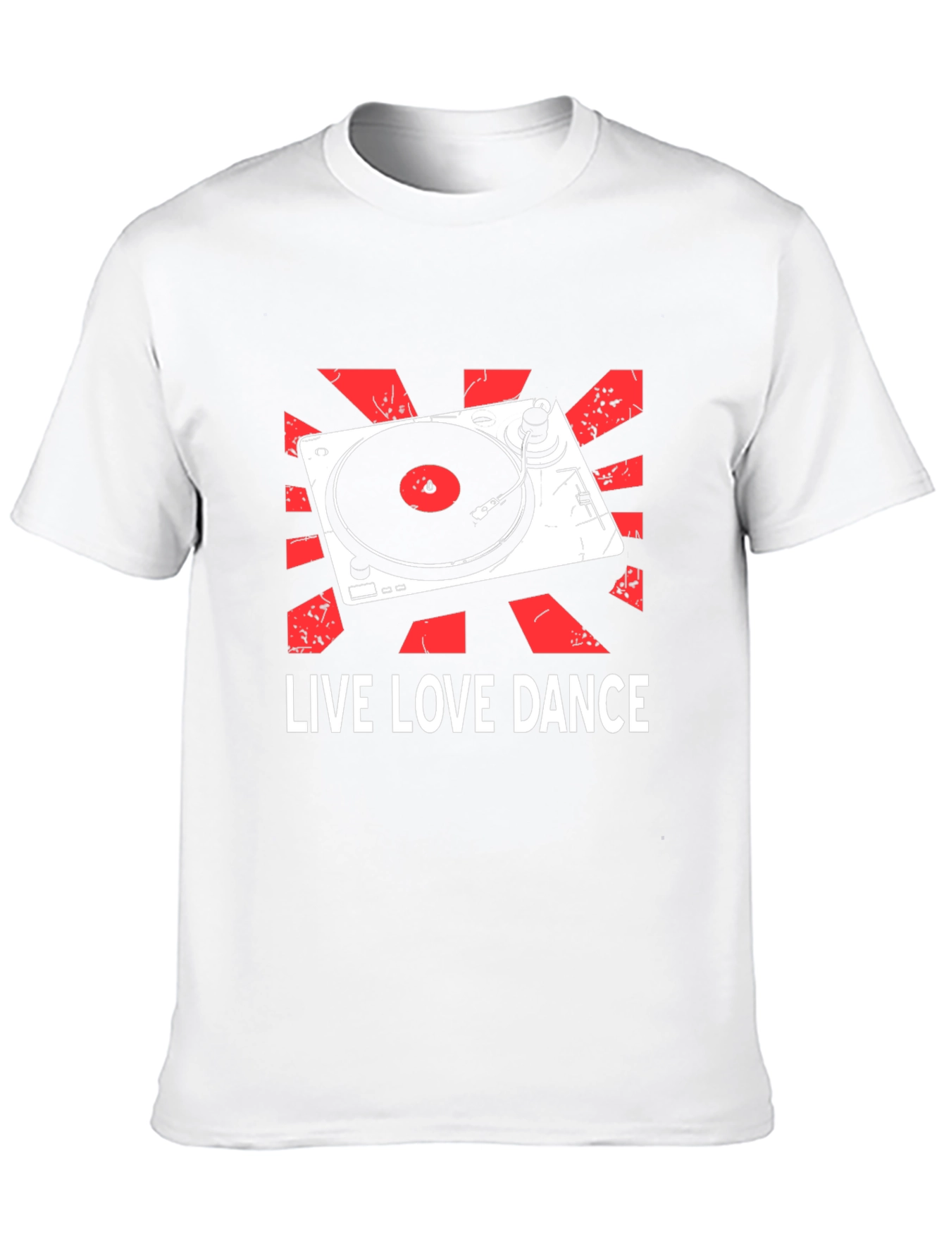 Black Live Love Dance DJ Turntable Graphic T-Shirt view 10
