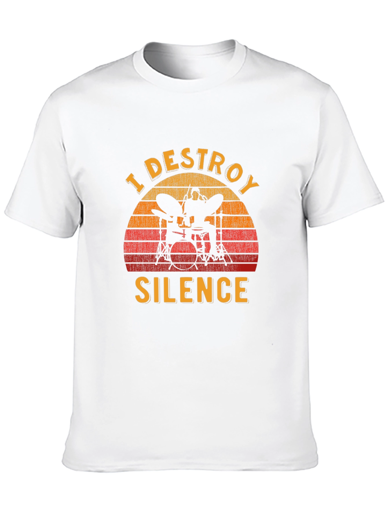 Black I Destroy Silence Drummer T-Shirt view 10