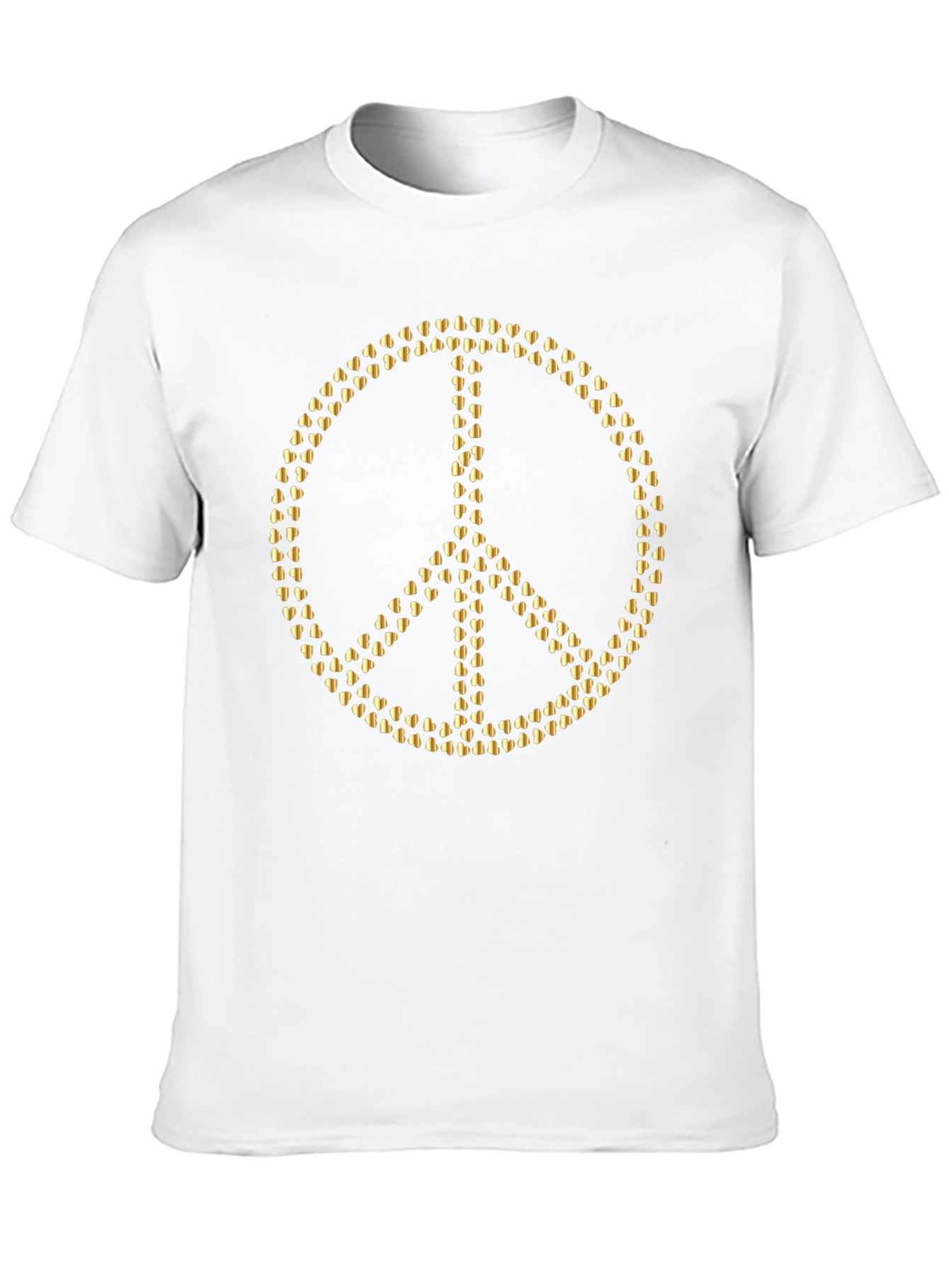 Black Gold Heart Peace Sign Black T-Shirt view 10