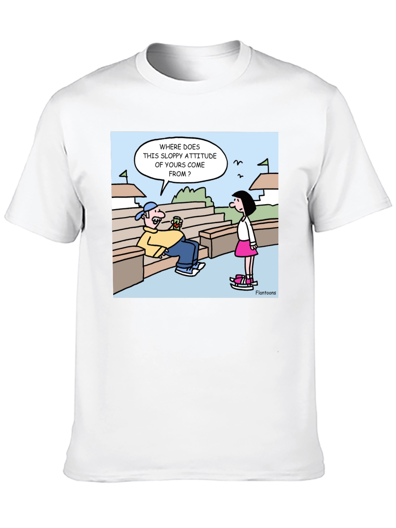 Black Cartoon Graphic Print Tee - "Sloppy Attitude" view 10