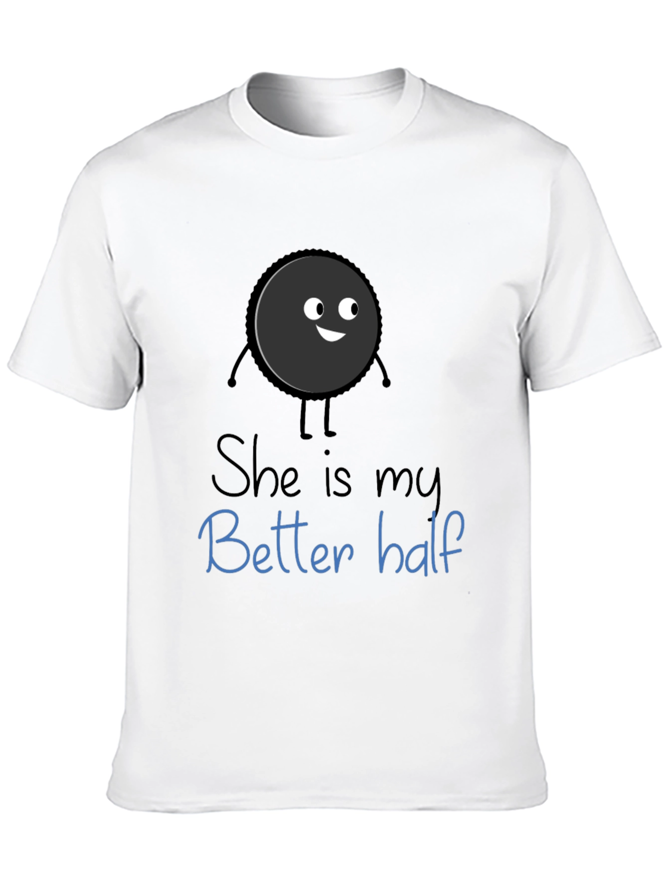 Black Funny Couples T-Shirt - She is my Better Half view 10