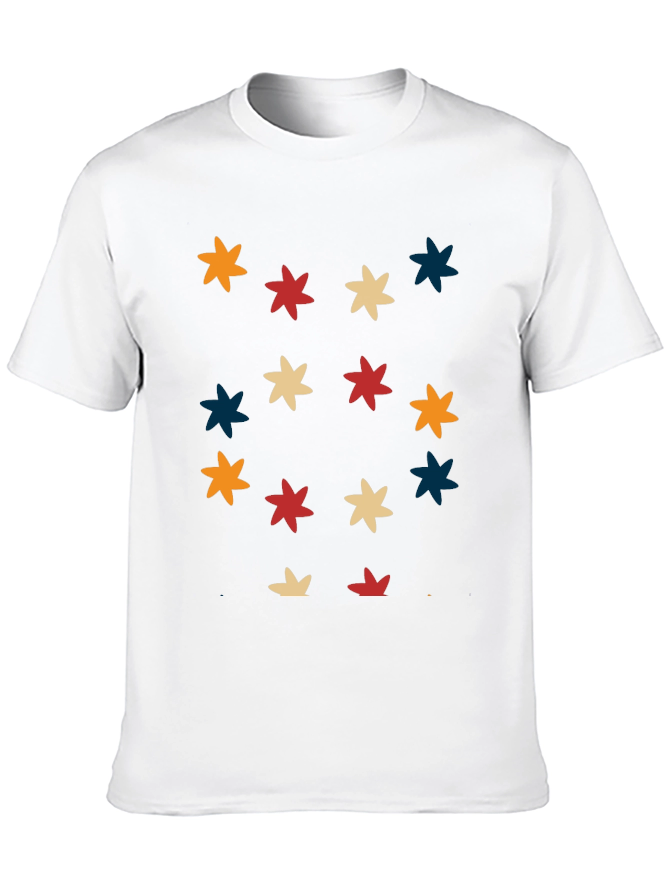Black Retro Starburst Pattern Black T-Shirt view 10