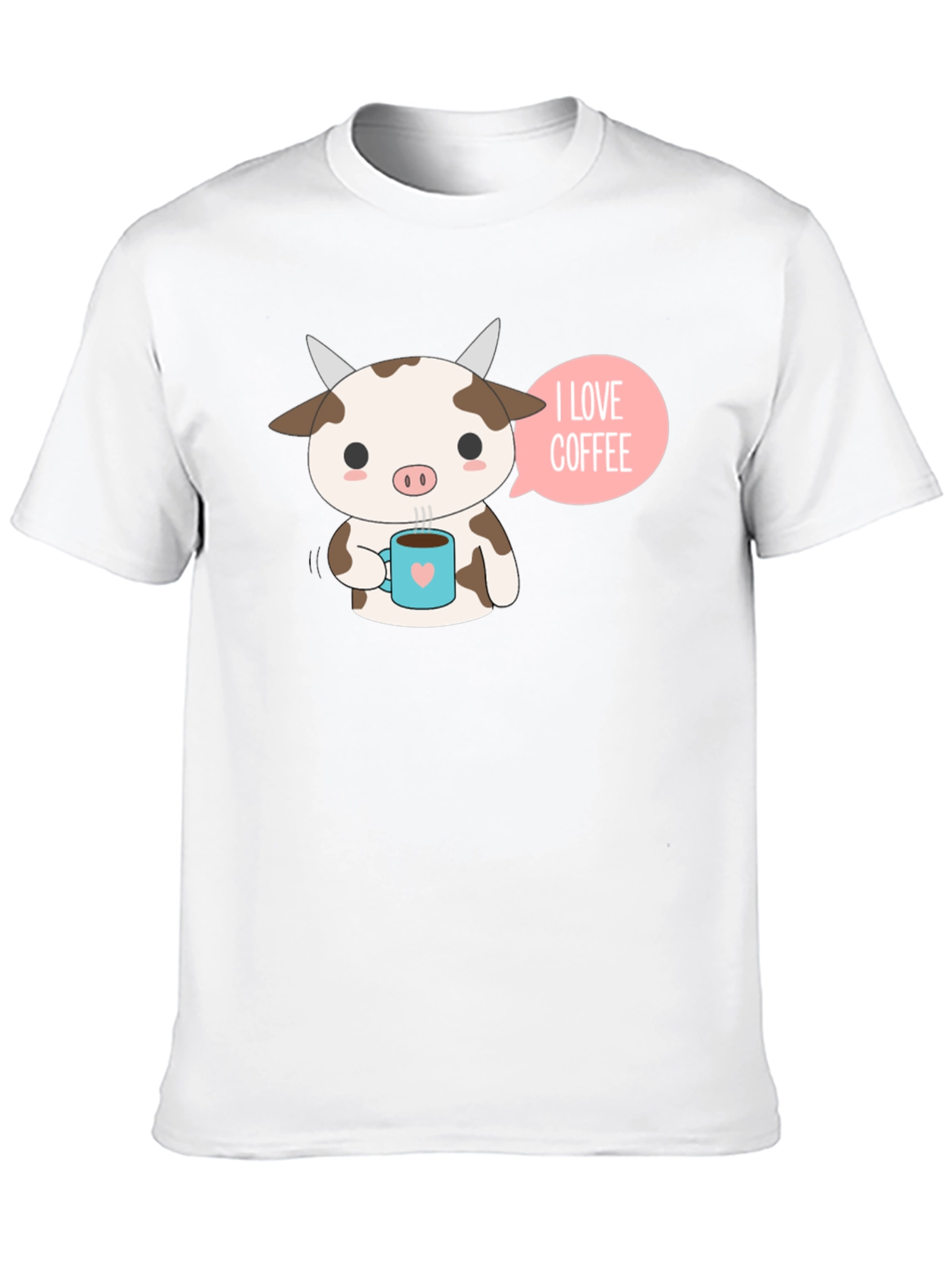Black Cute Cow Coffee Lover Graphic T-Shirt view 10