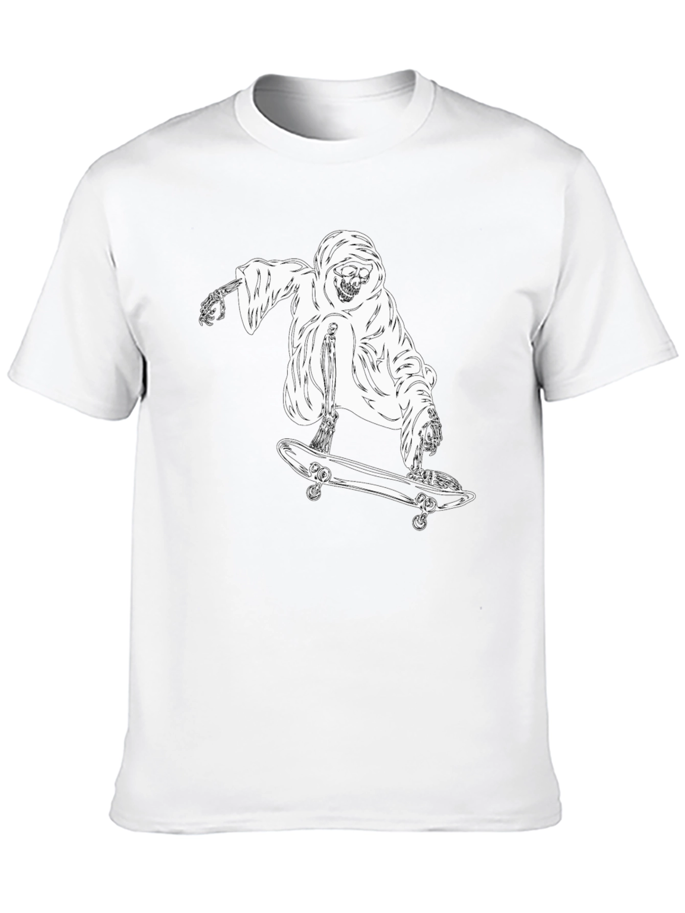 Black Skateboarding Skeleton T-Shirt - Cool Graphic Tee view 10