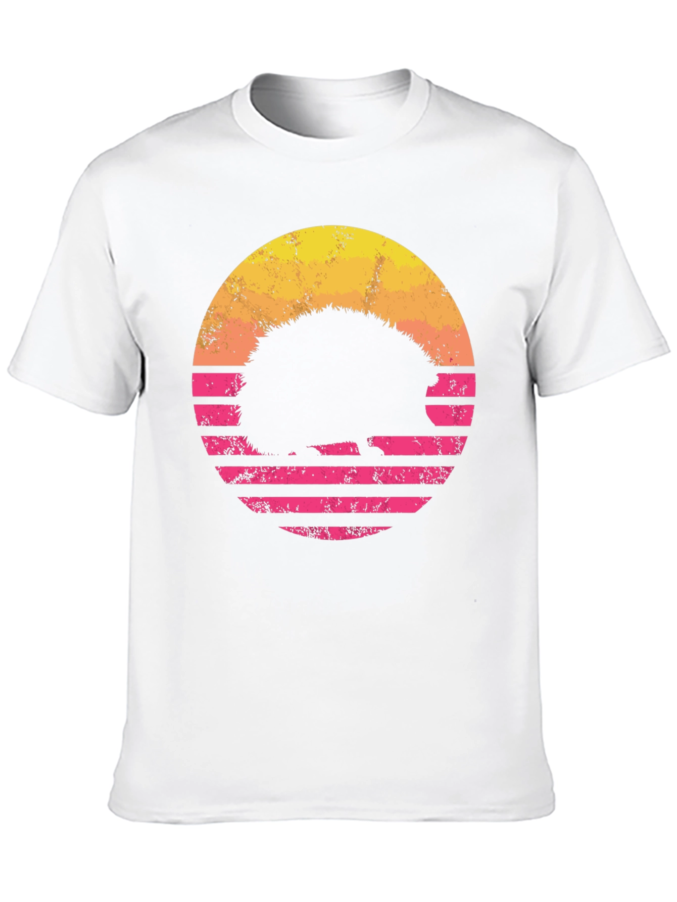 Black Retro Hedgehog Sunset T-Shirt view 10