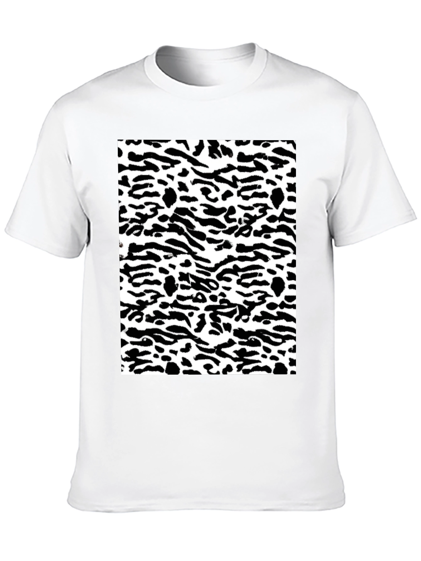 Black Black Tee with Abstract Animal Print view 10