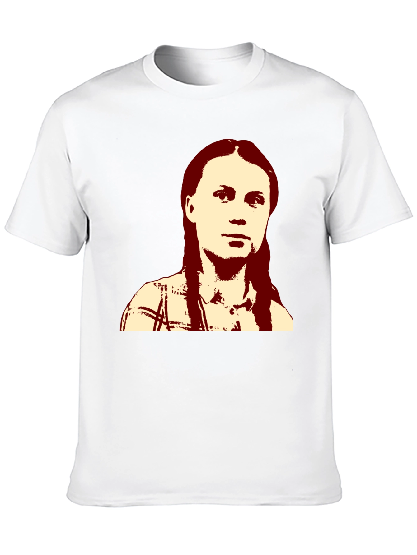 Black Greta Thunberg Portrait Black T-Shirt view 10