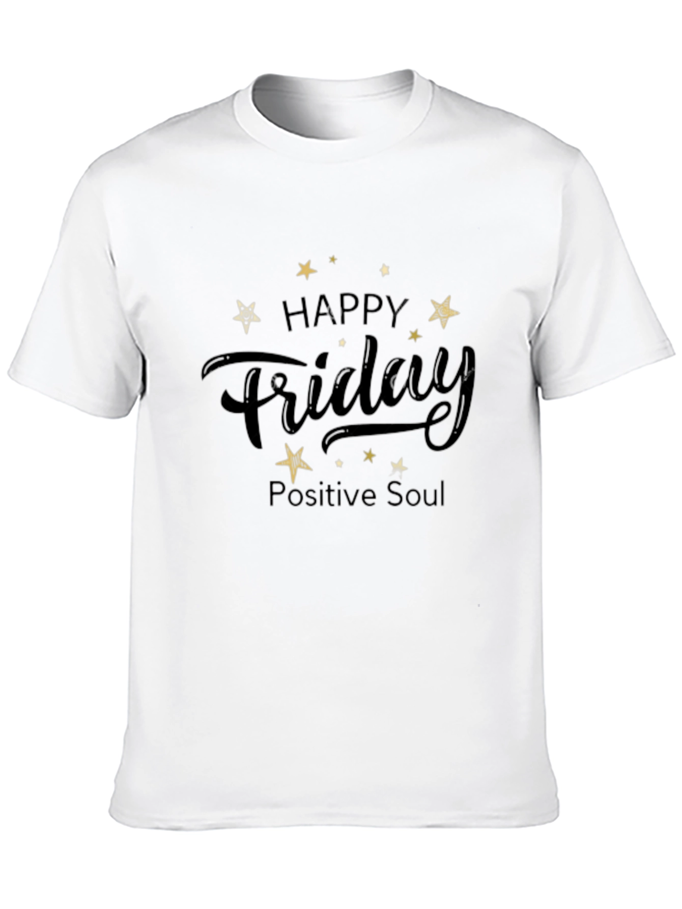 Black Happy Friday T-Shirt Positive Soul Black Tee view 10