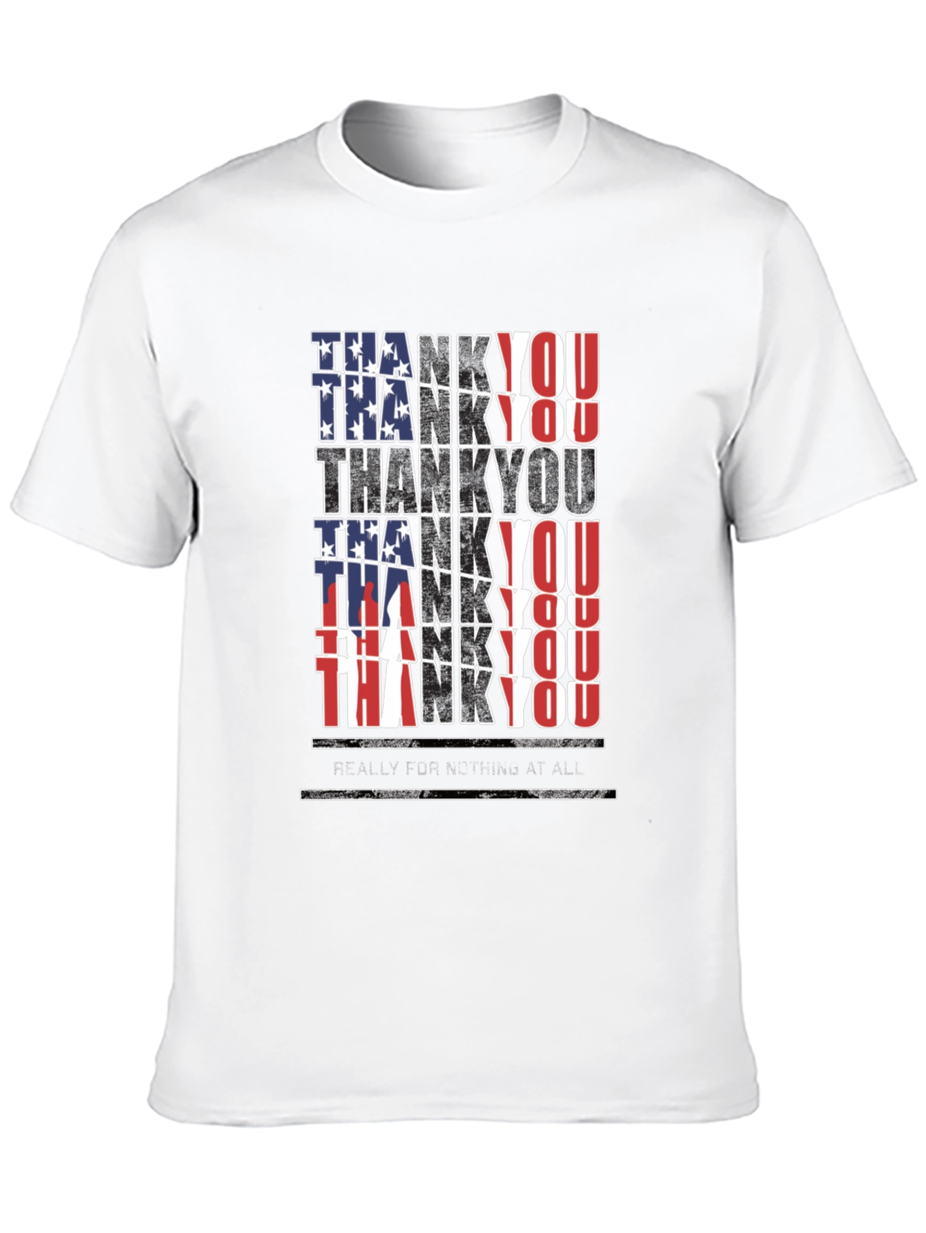 Black Patriotic Thank You T-Shirt - Men's Black Tee view 10