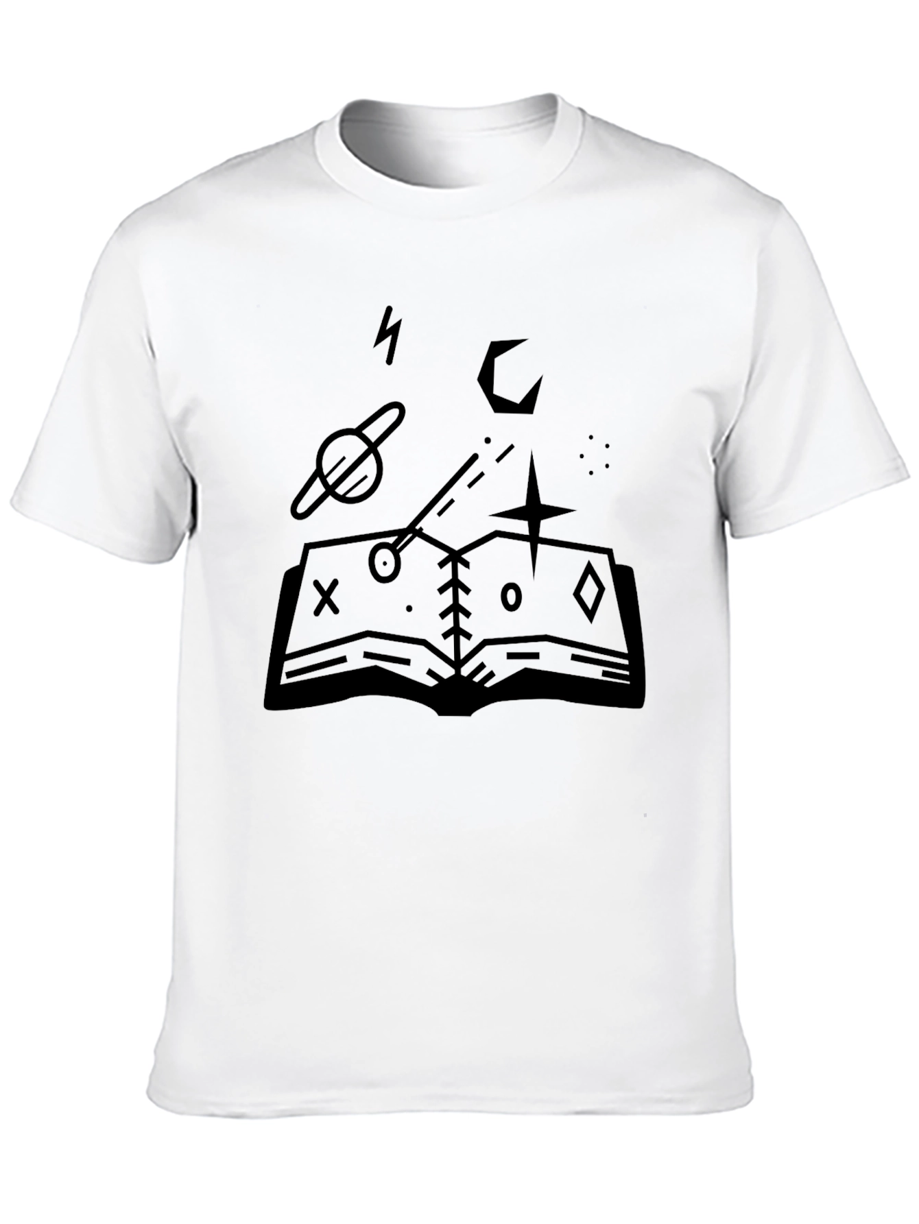 Black Mystic Spellbook Graphic Tee - Black Cotton view 10