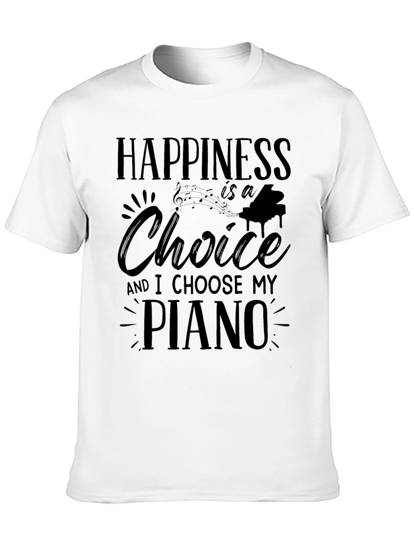 Black Happiness is a Choice Piano T-Shirt view 10