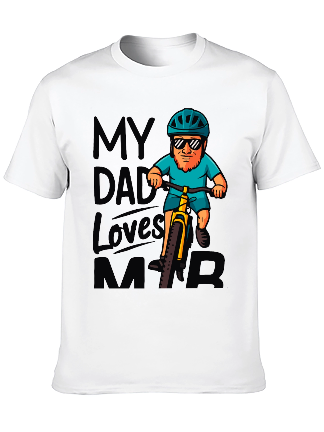 Black My Dad Loves MTB T-Shirt view 10