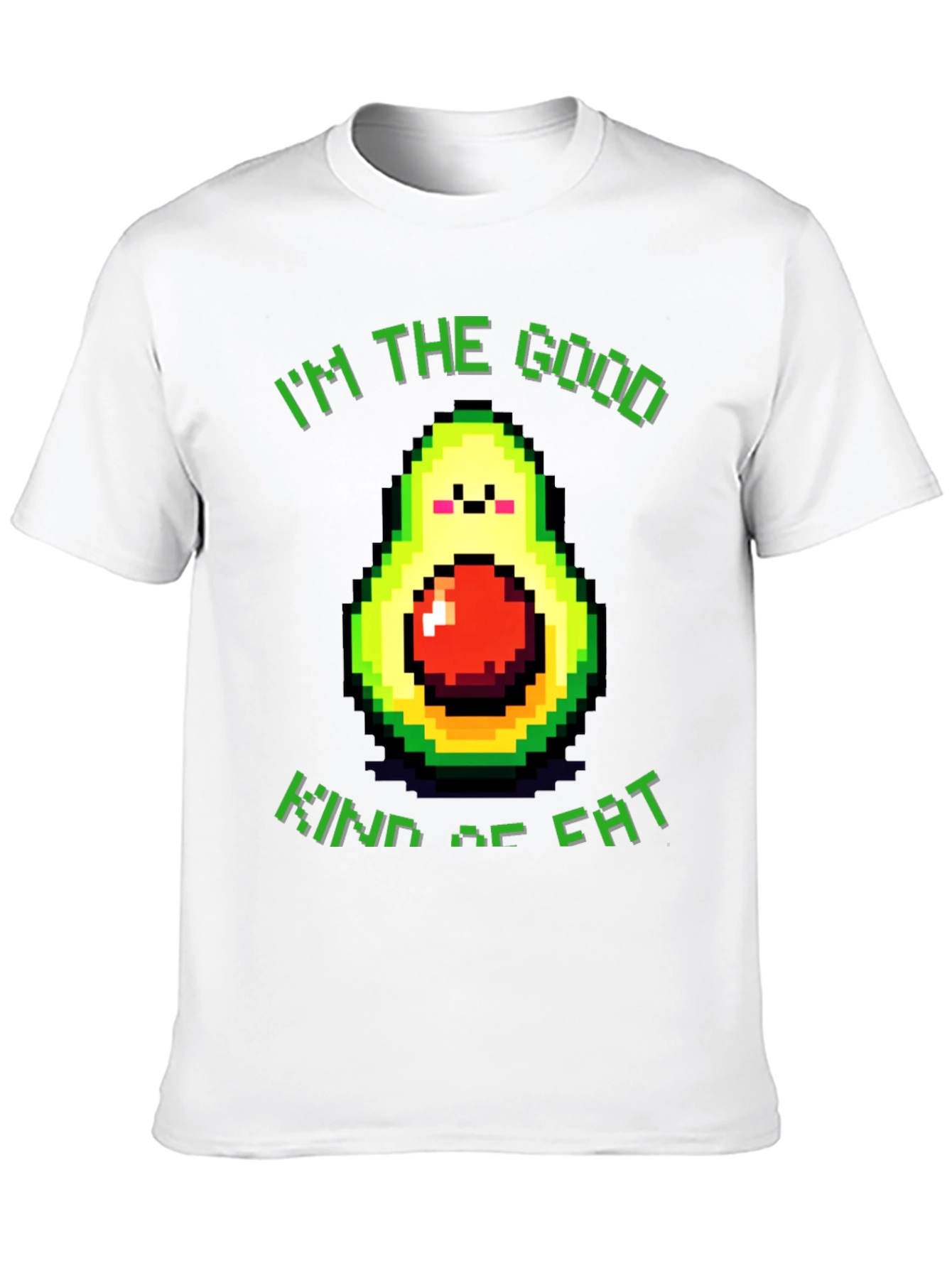 Black Funny Avocado T-Shirt - "I'm the Good Kind of Fat" view 10