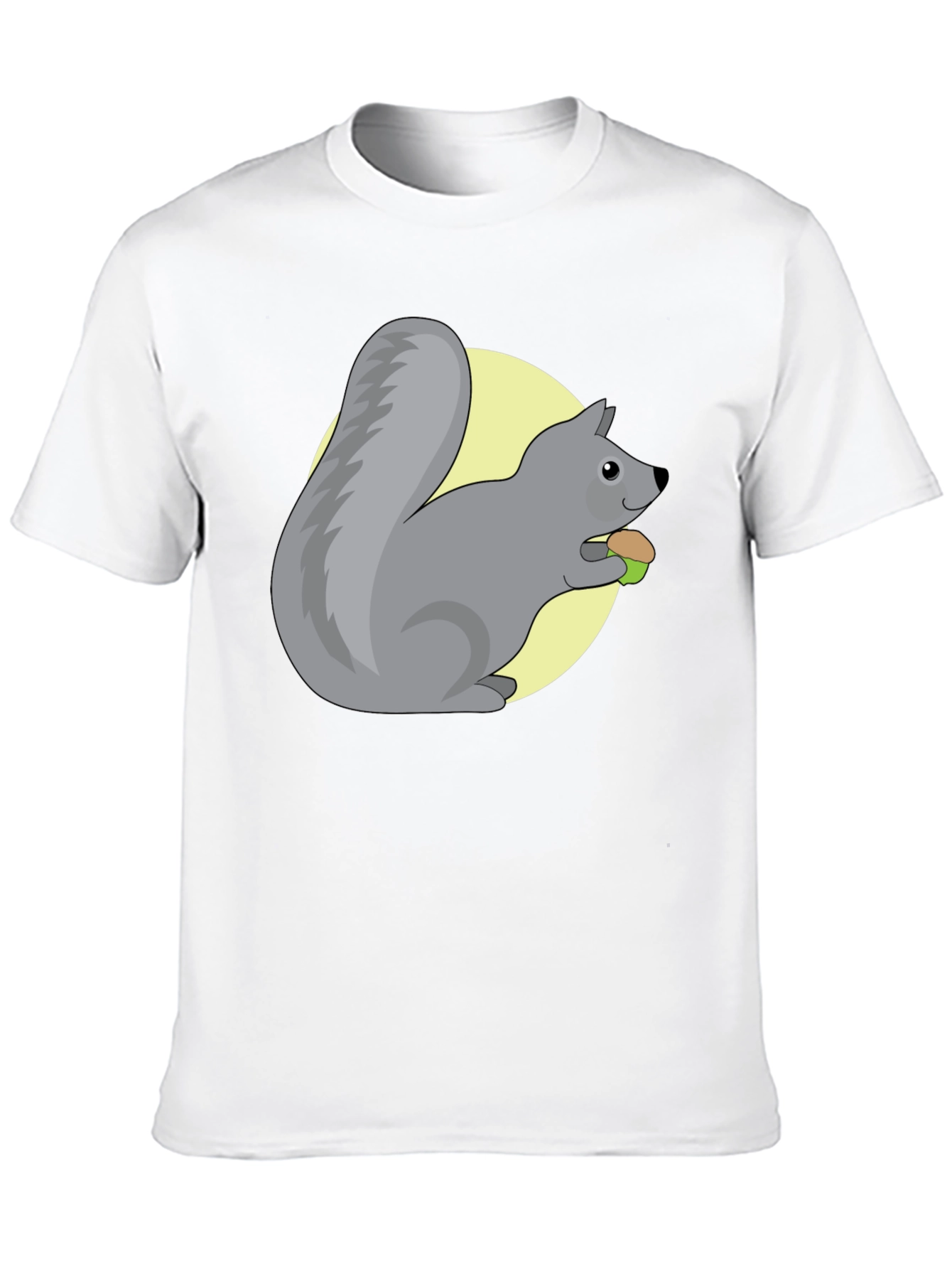 Cute Squirrel Eating Nut Graphic Tee - Black - 10