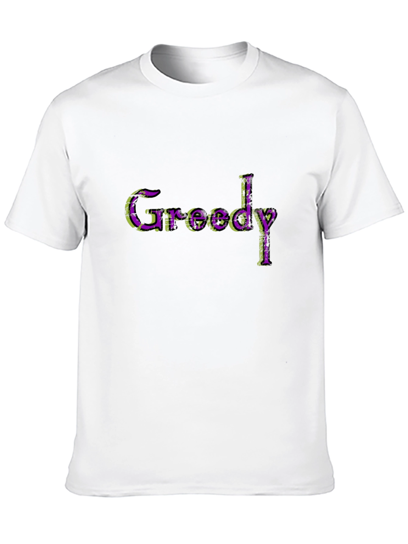 Black Greedy Graphic Print Crew Neck T-Shirt view 10