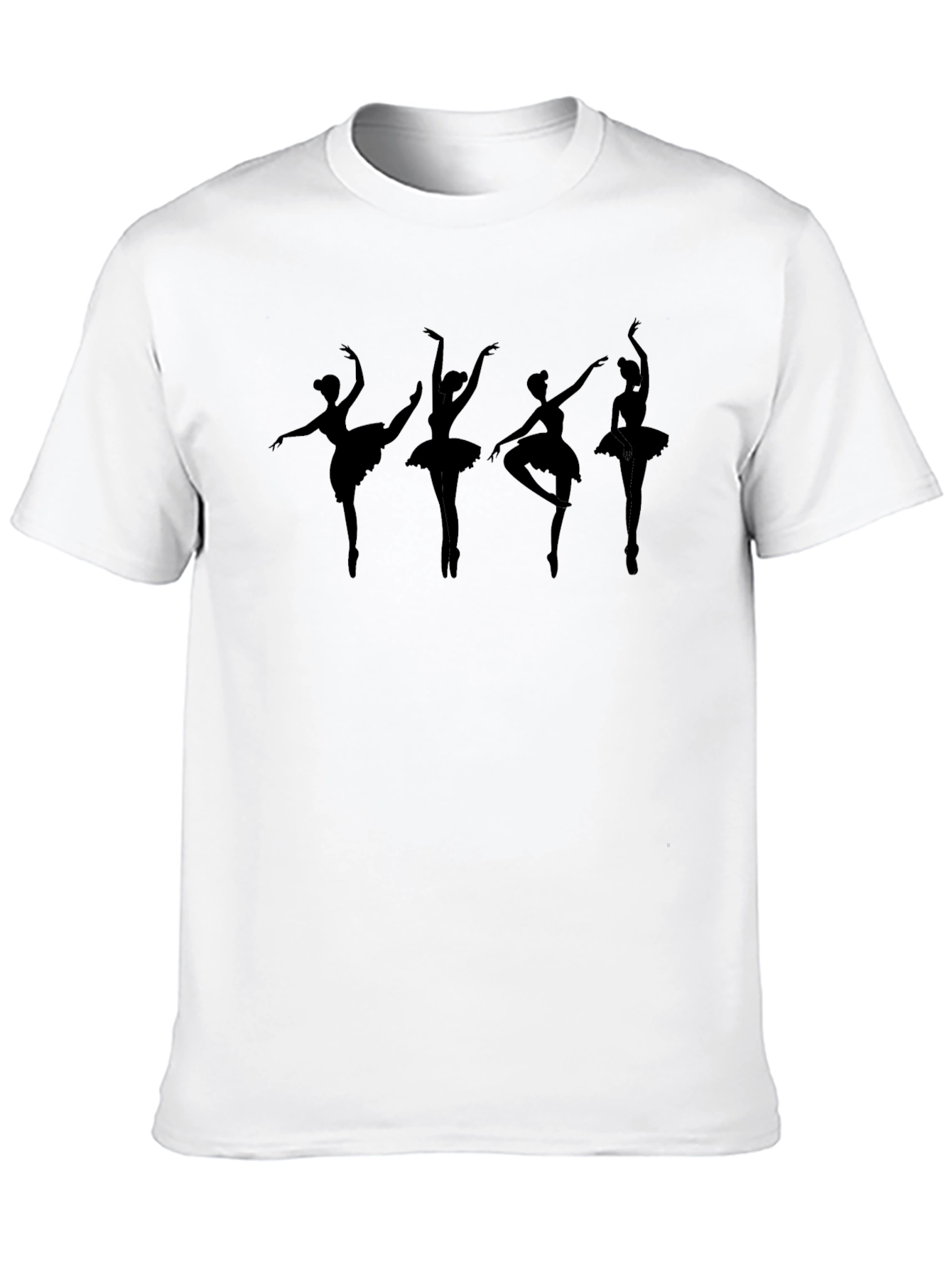 Black Ballerina Silhouette Black T-Shirt view 10