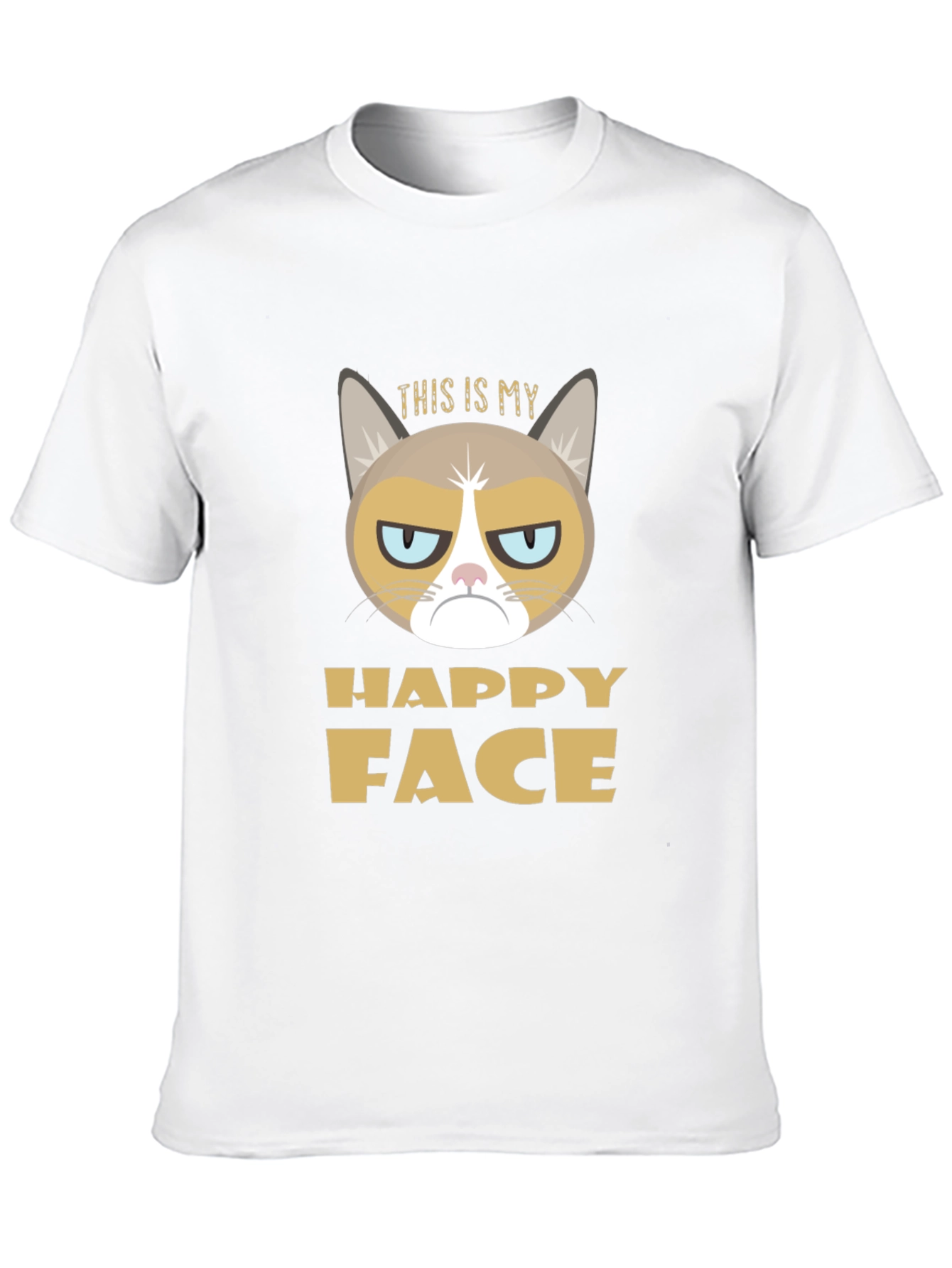 Black Grumpy Cat "This is My Happy Face" T-Shirt view 10