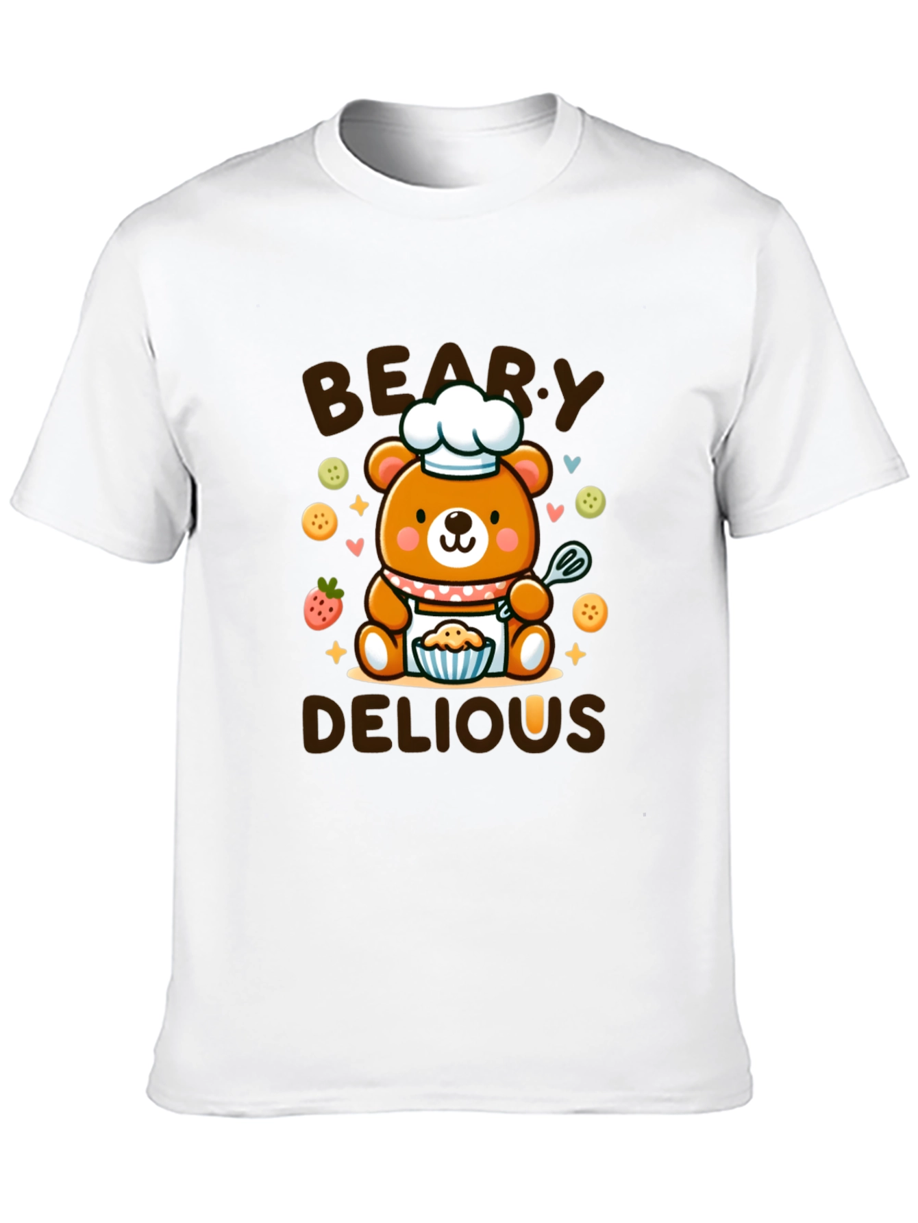Black Beary Delious T-Shirt - Cute Chef Bear Design view 10