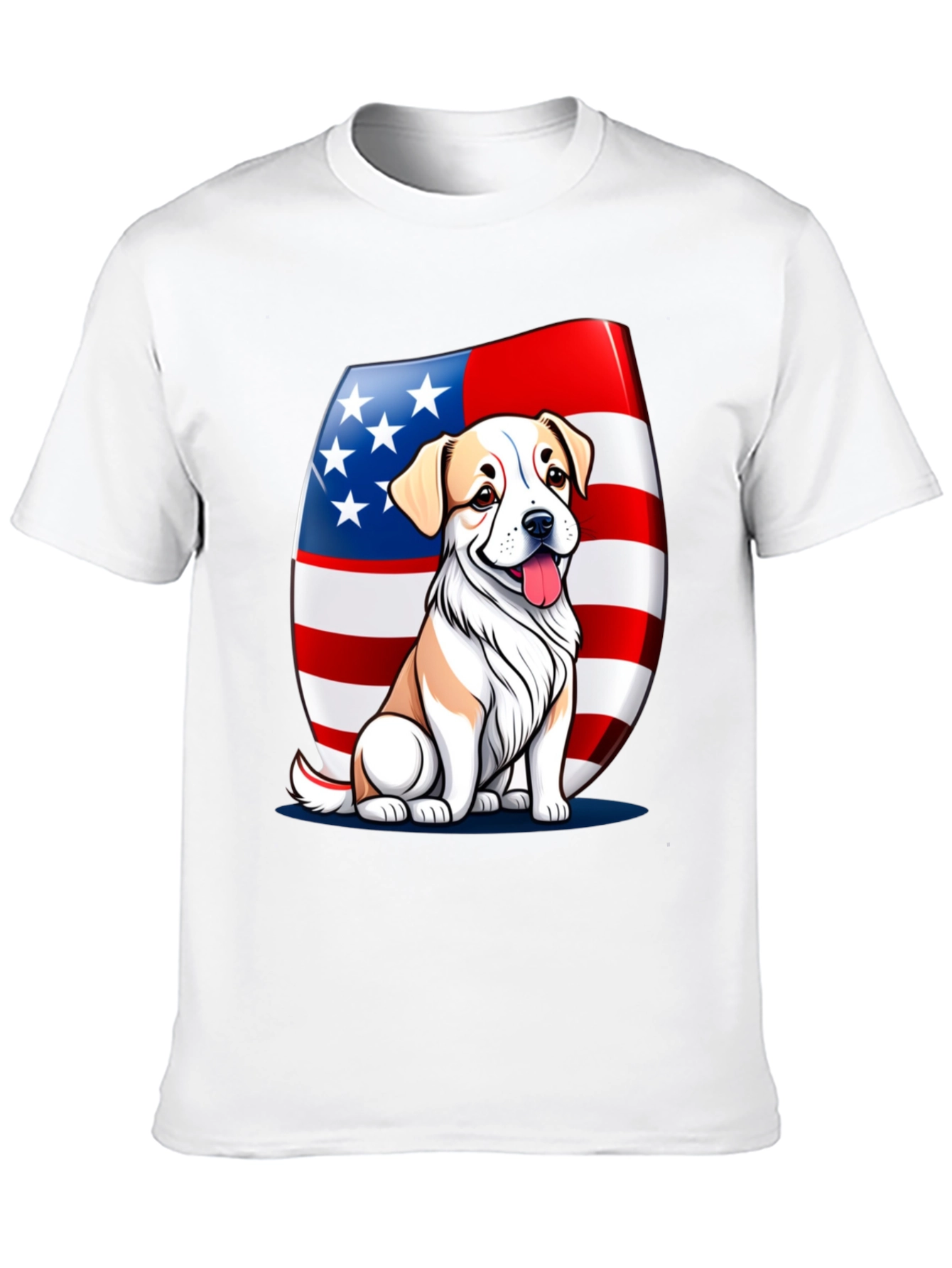 Black Patriotic Dog T-Shirt: USA Flag & Cute Pup view 10