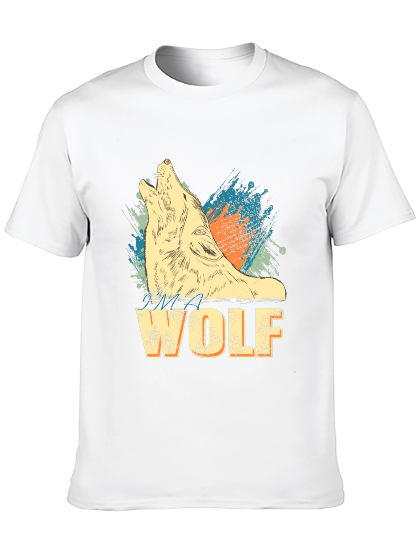 Black I'm A Wolf Graphic Print Crew Neck T-Shirt view 10