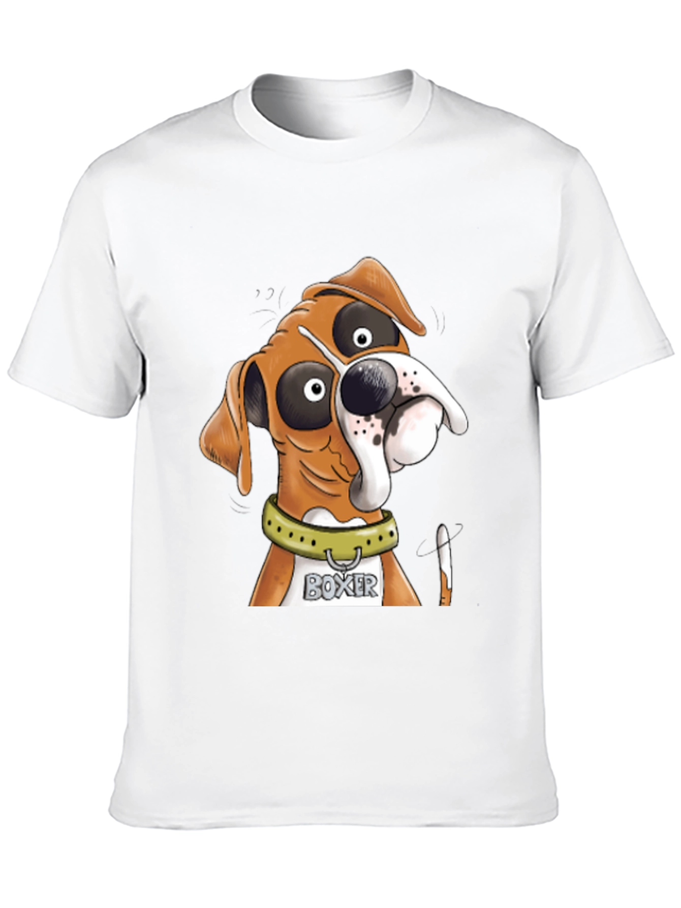 Black Boxer Dog Cartoon Graphic Tee - Unique Design view 10