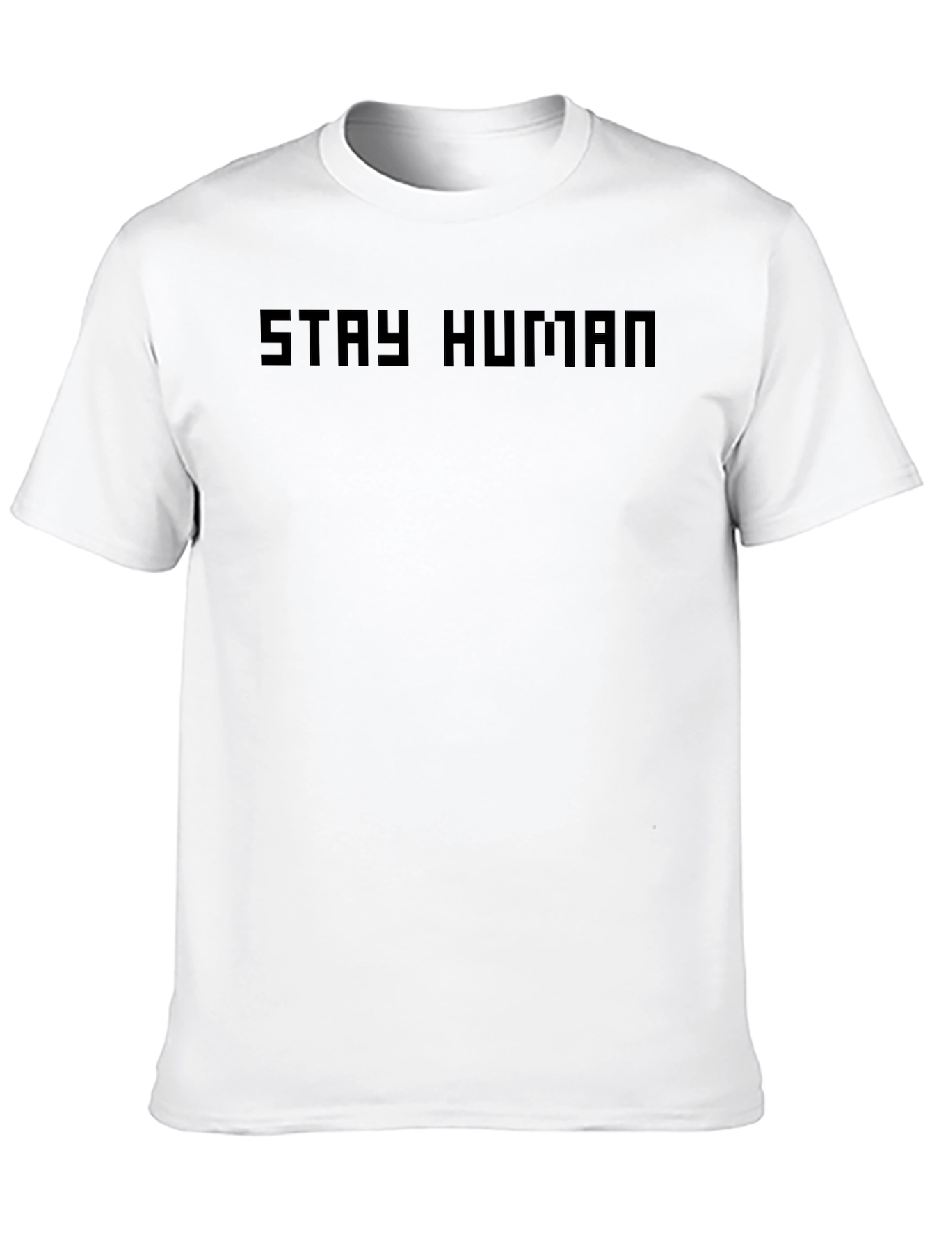 Black Stay Human Black Graphic Tee - Modern Style view 10