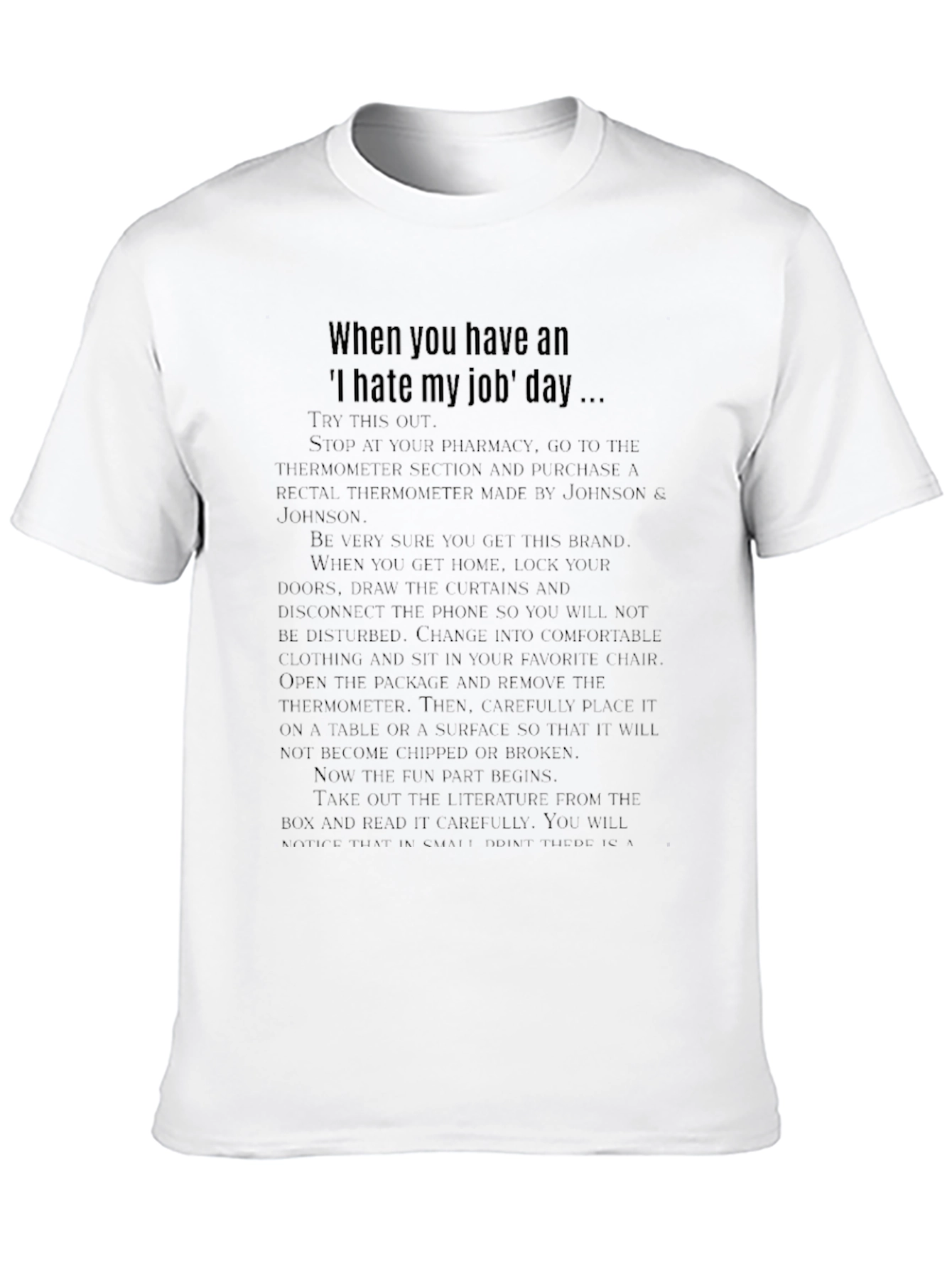 Black I Hate My Job Day T-Shirt Funny Novelty Tee view 10