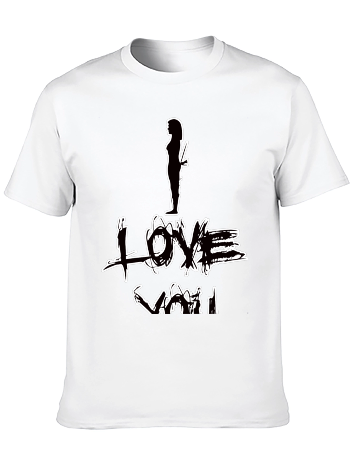 Black I Love You Graphic Print Black T-Shirt view 10
