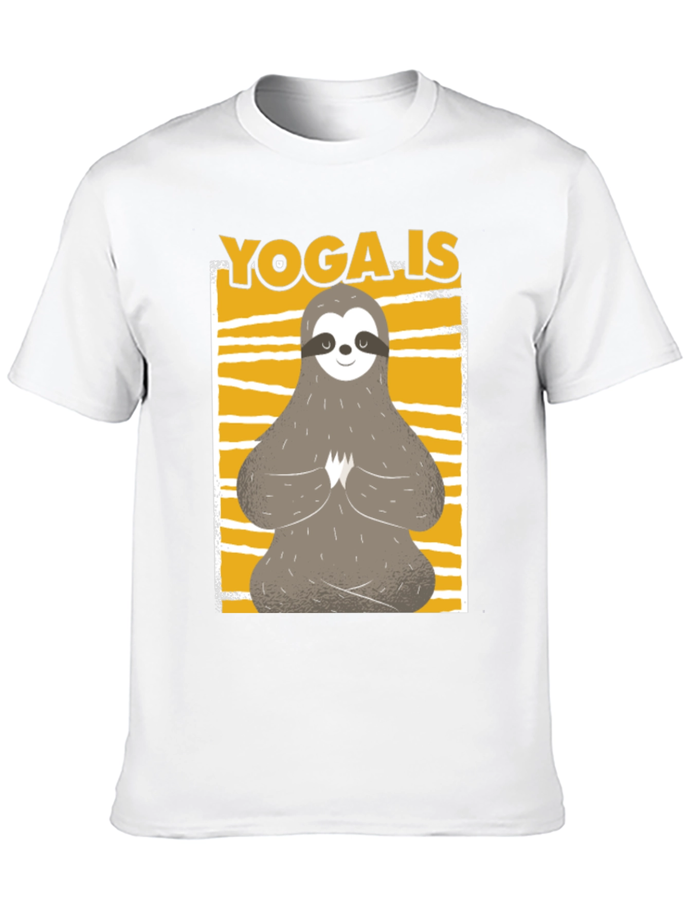 Black Yoga Sloth Graphic Tee - Relaxed Fit Black T-Shirt view 10