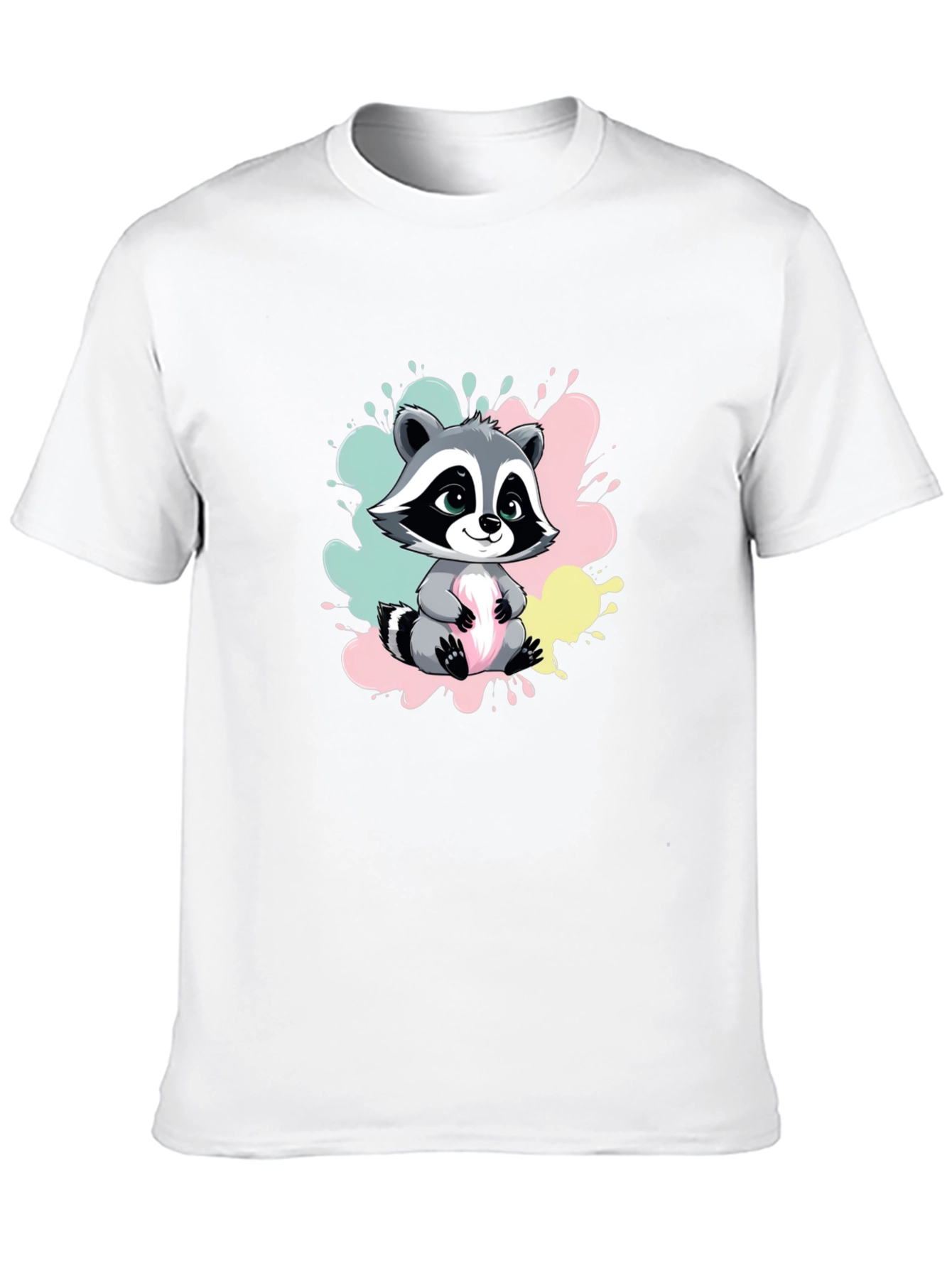 Black Cute Raccoon Graphic Tee - Soft Cotton Blend view 10