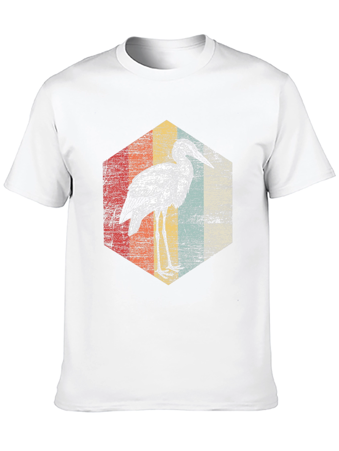 Black Retro Heron T-Shirt - Vintage Bird Graphic Tee view 10