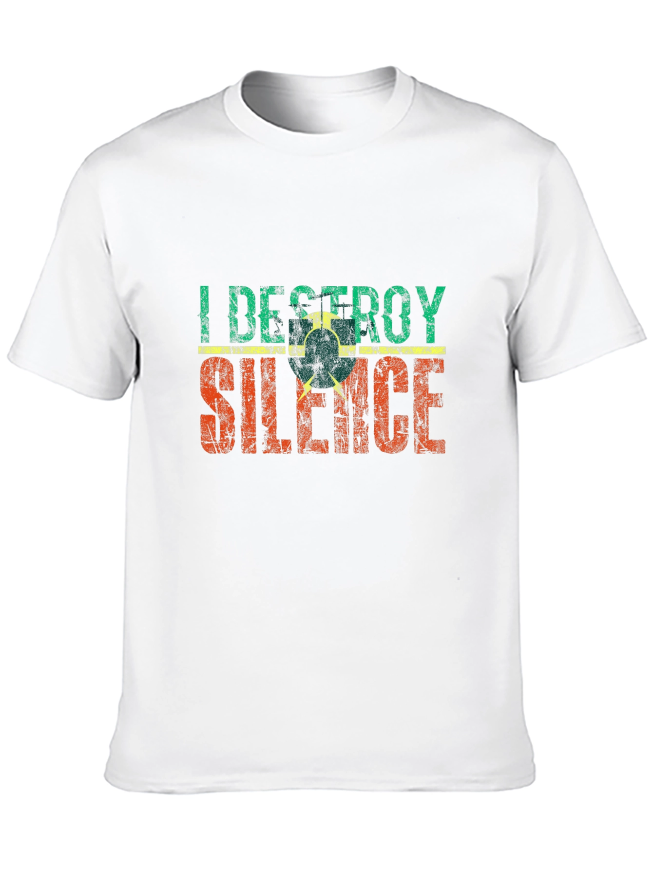 Black I Destroy Silence T-Shirt - Retro Style Tee view 10