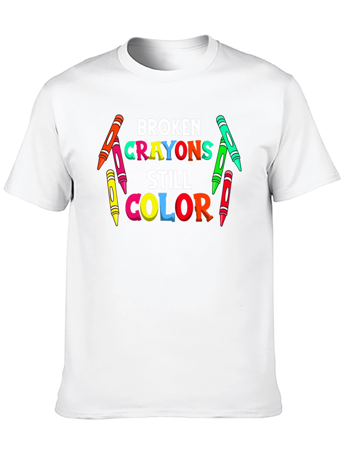 Black Broken Crayons Still Color T-Shirt view 10