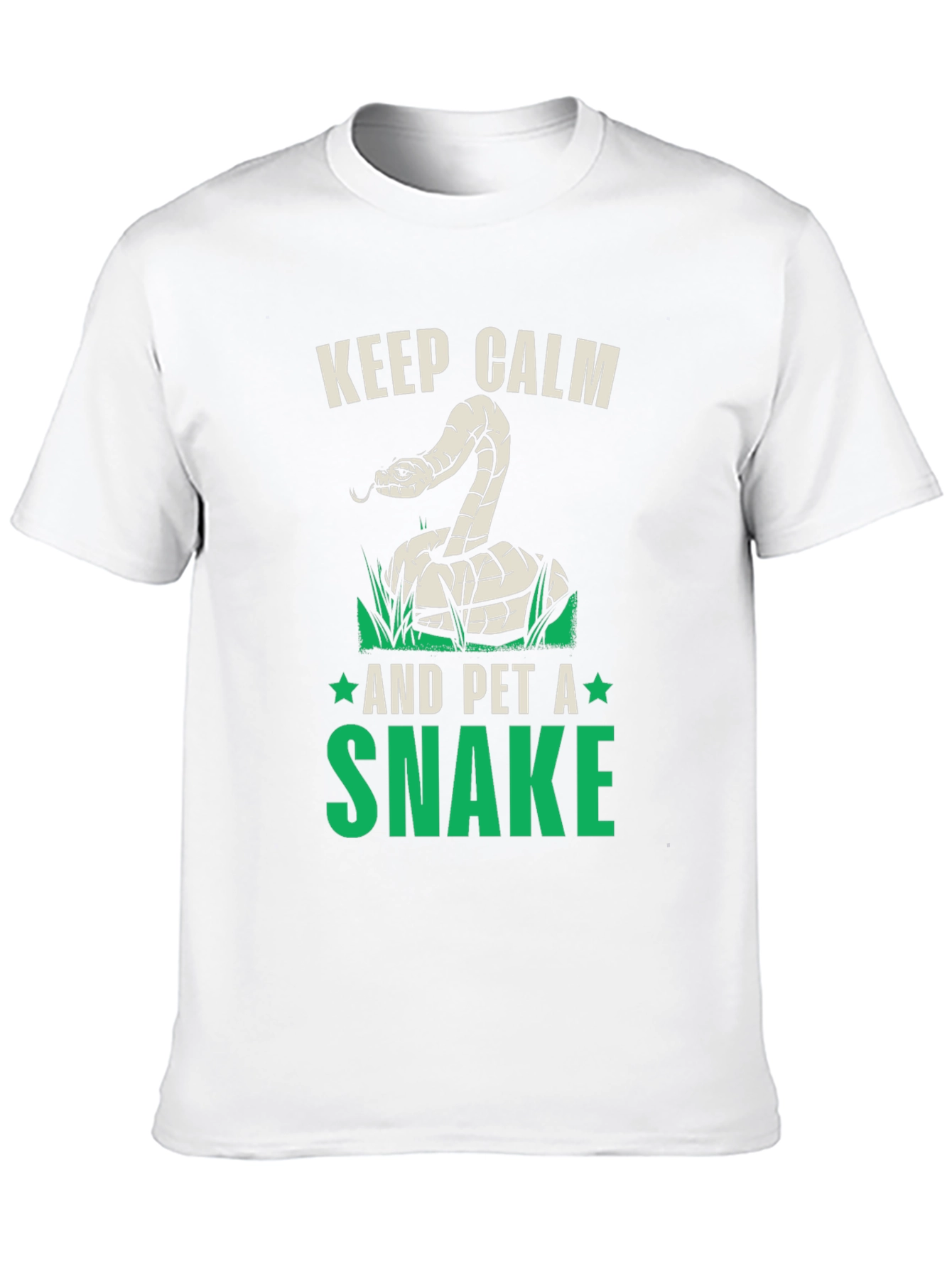 Black Keep Calm and Pet A Snake Graphic T-Shirt view 10
